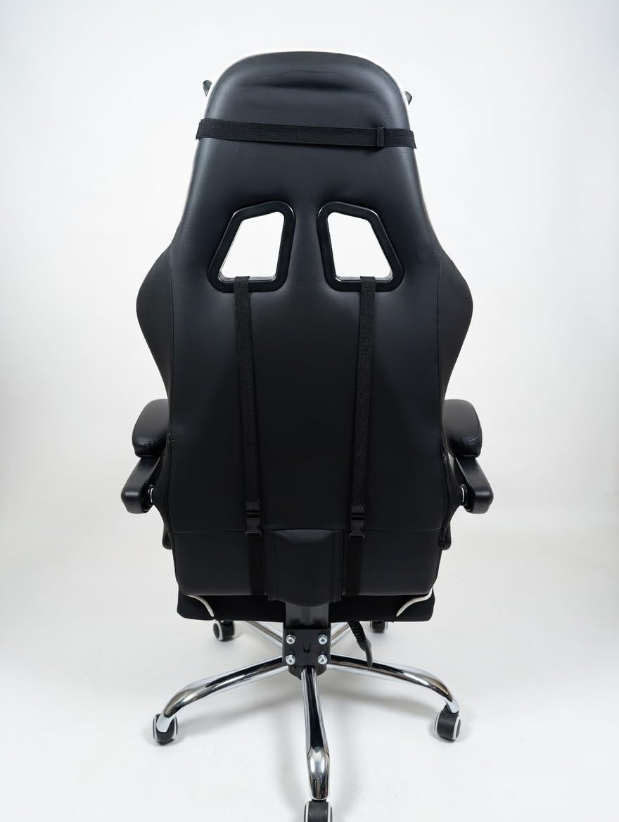 GTPLAYER Gaming Chair, Computer Chair with Footrest and Lumbar Support, Height Adjustable Game Chair with 360-Swivel Seat and Headrest and for Office or Gaming (Snow White) customer photo 2