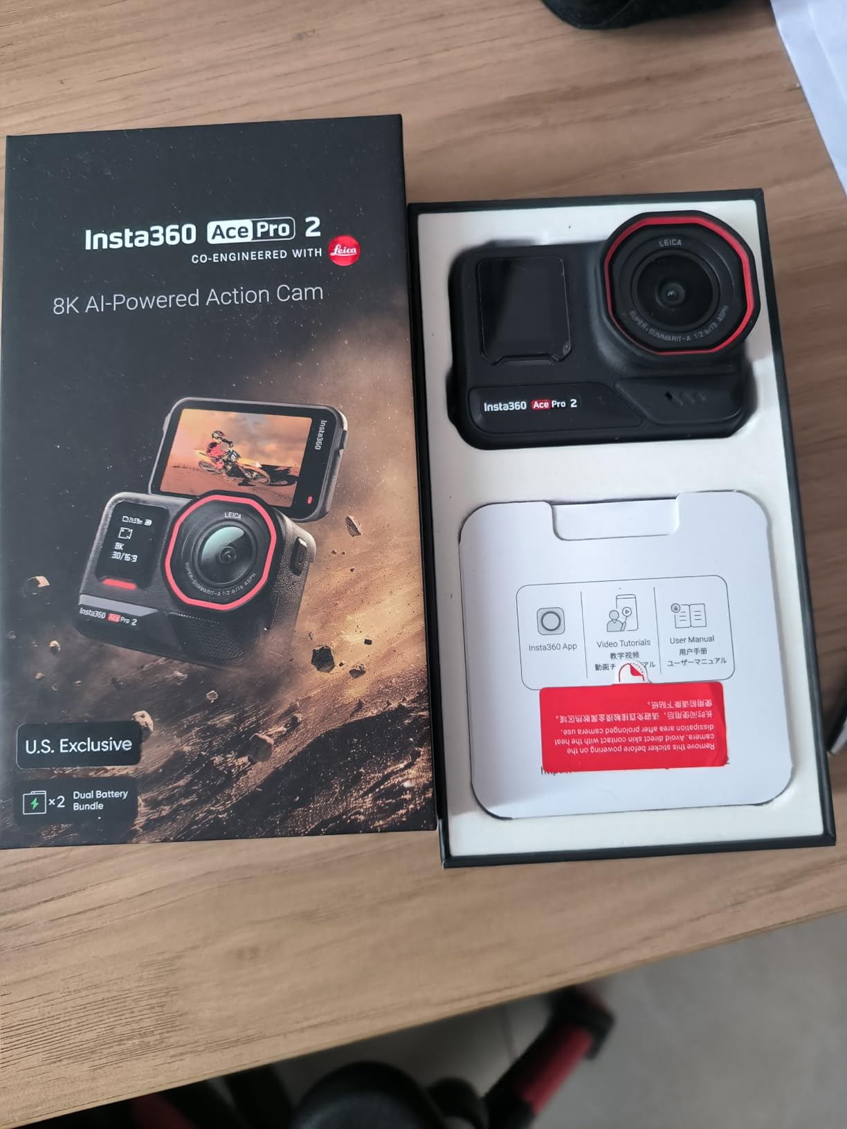 Ace Pro 2 Dual Battery Bundle - 8K Waterproof Action Camera Co-Engineered with Leica, 1/1.3