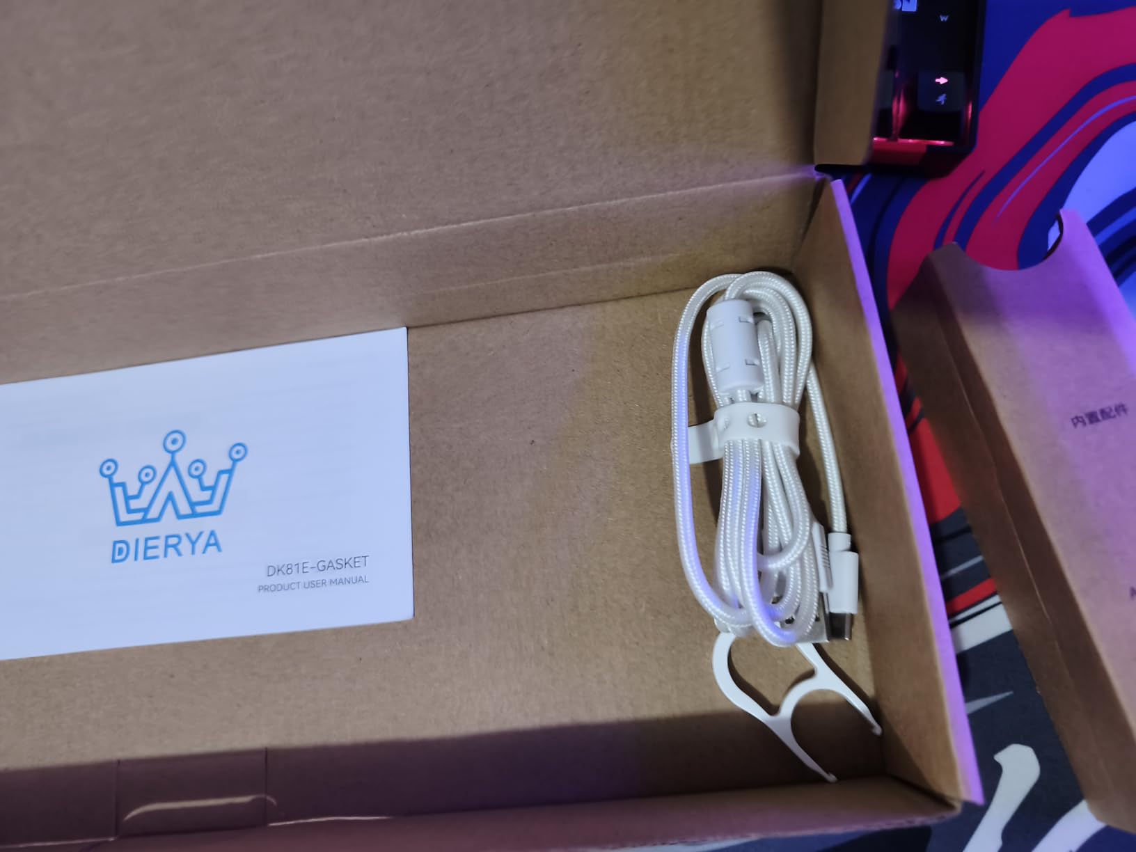 DIERYA DK81E 75% Mechanical Gaming Keyboard, Hot-Swappable, Pre-Lubed Linear Switches, Gasket-Mount, 6-Layer Dampening Foam, Programmable, Volume Knob, RGB Backlit, Double-Shot Keycaps, Wired, White customer photo 1