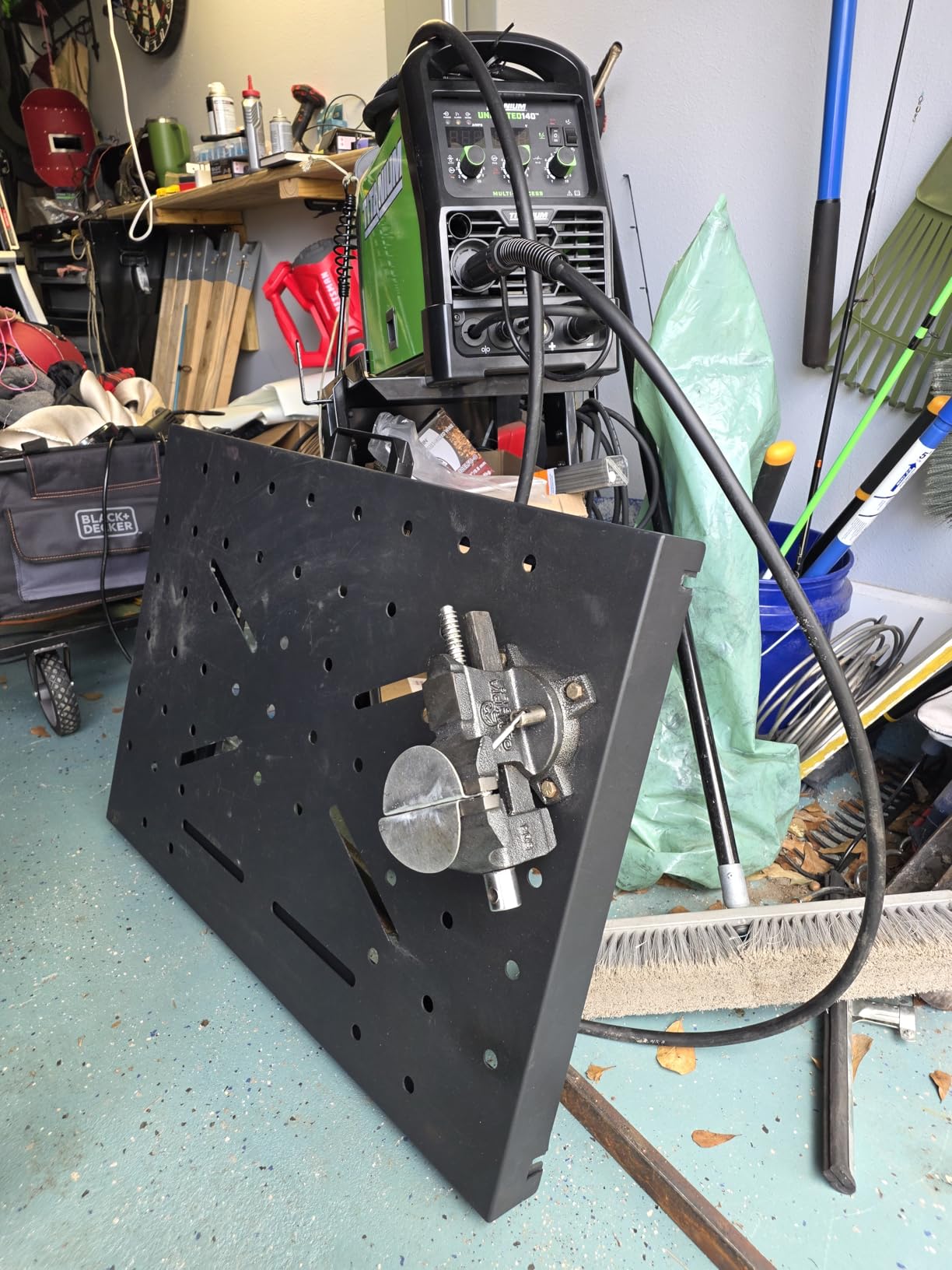 Welding Table Foldable Work Bench, Folding Workbench,1000LBS Capacity Heavy-Duty Welding Workbench with Fixture Holes, Foldable Steel Work Bench for Welding, Assembly & Repair customer photo 2