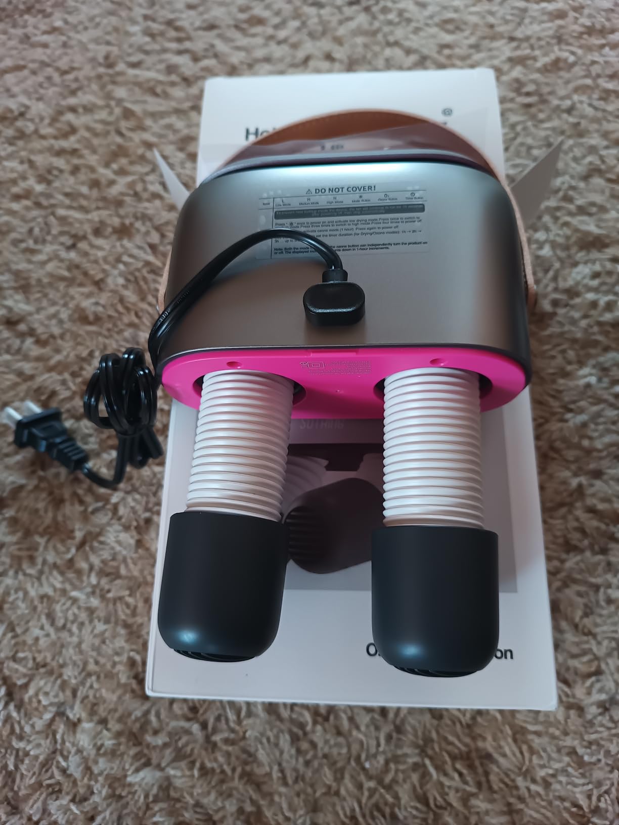 SOTHING Boot Dryer, 95W Rapid Drying with 3 Heat Levels, Ozone Fresh Mode, 1-9H Timer, Smart Touch Panel, Retractable Hoses & Overheat Protection - Portable Ski Boot & Snowboard Boot Dryer customer photo 1