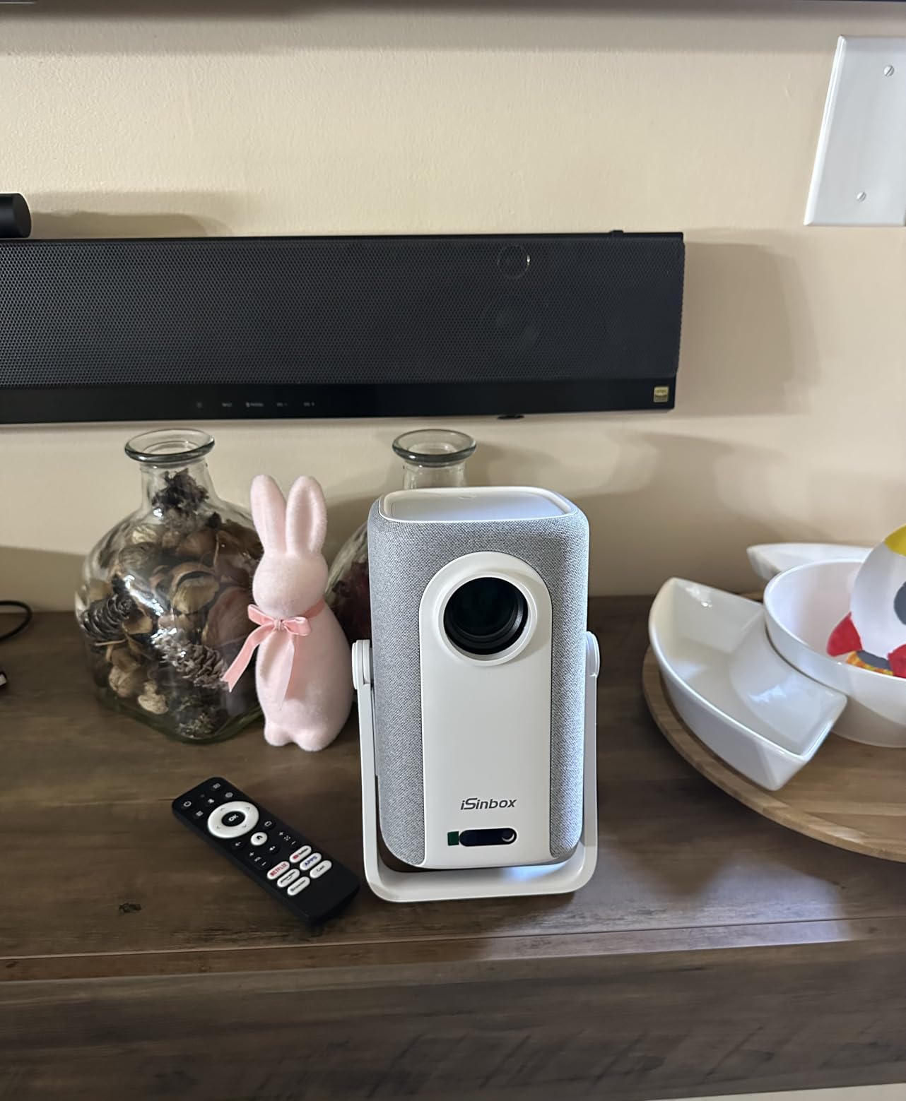 Smart 4K Projector with WiFi and Bluetooth, Auto Focus Projector with Dual-Mode Stand, Short Throw with Built-in Apps, Netflix/YouTube/PrimeVideo & Dolby customer photo 1