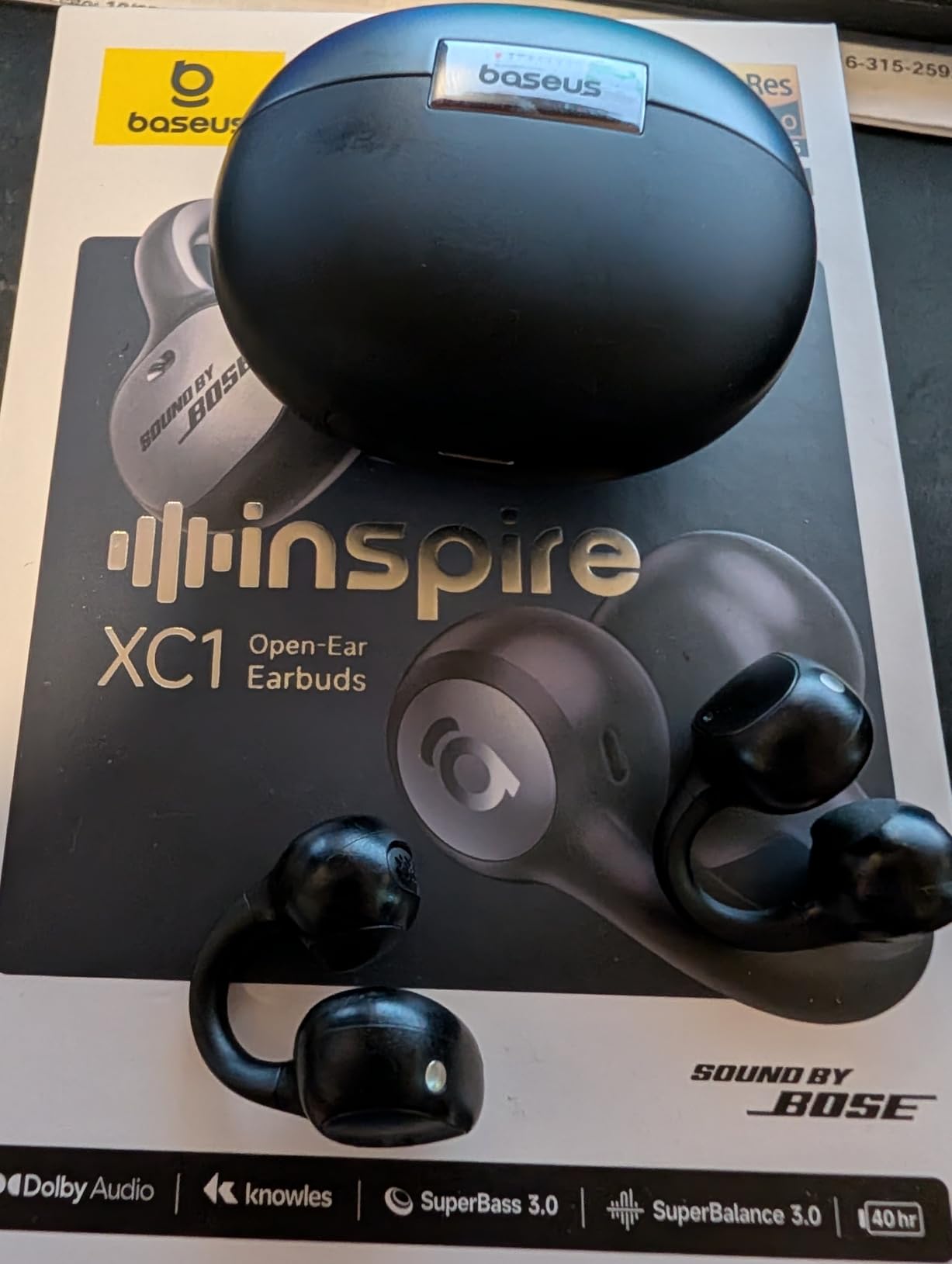 Baseus Inspire XC1 Open Ear Clip-On Earbuds, Sound by Bose, Dolby Audio, Adaptive Tunning Sound, Hybrid 2-Way Driver, Zero-Sense Air Cushion, 4-Mic Adaptive Clear Calls, IP66 Waterproof, 40H Playtime customer photo 1