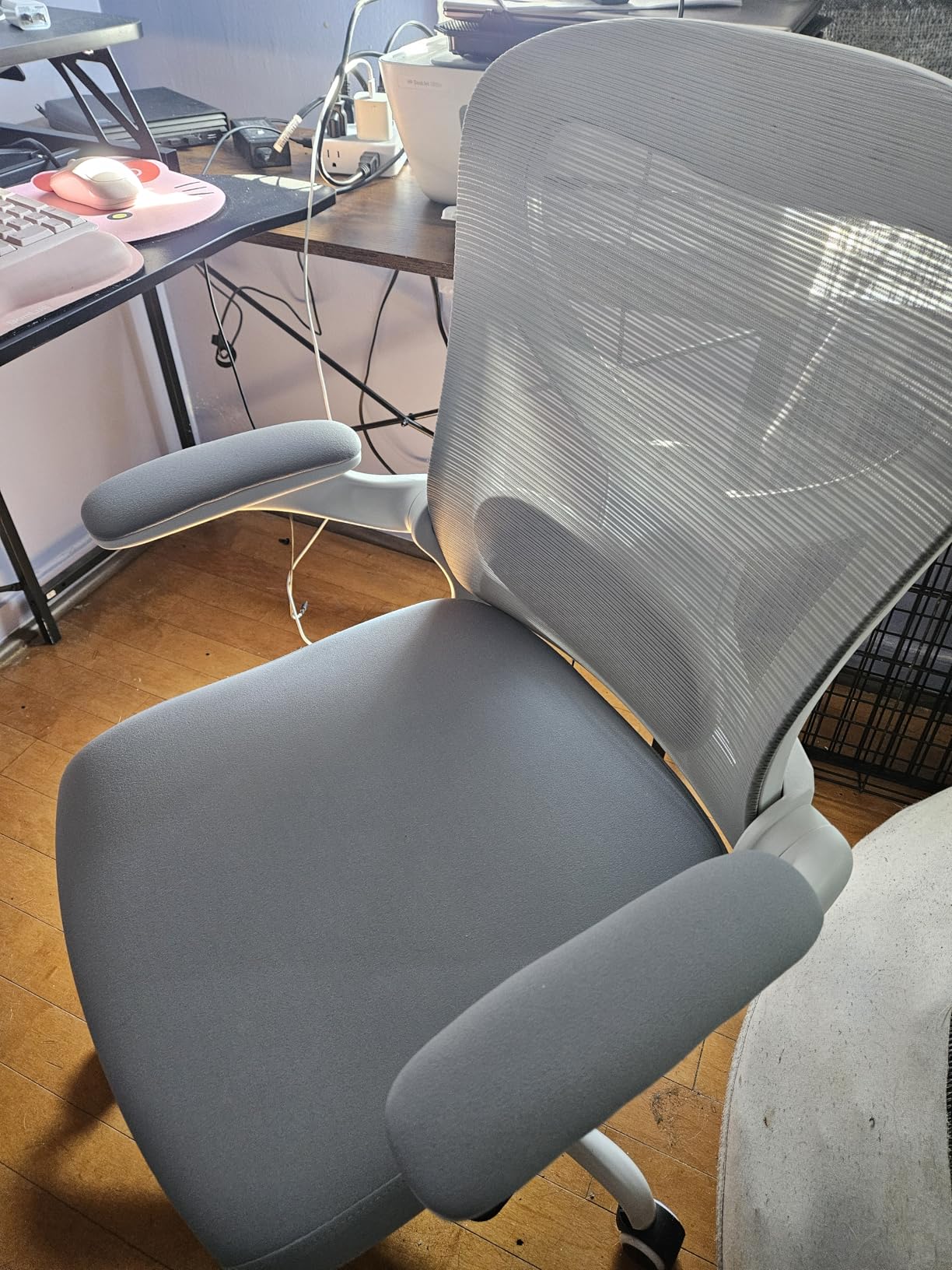 Office Desk Chair with Ergonomic Lumbar Support, Extra-Thick Seat Cushion, Flip-up Arms, Breathable Mesh Back customer photo 1