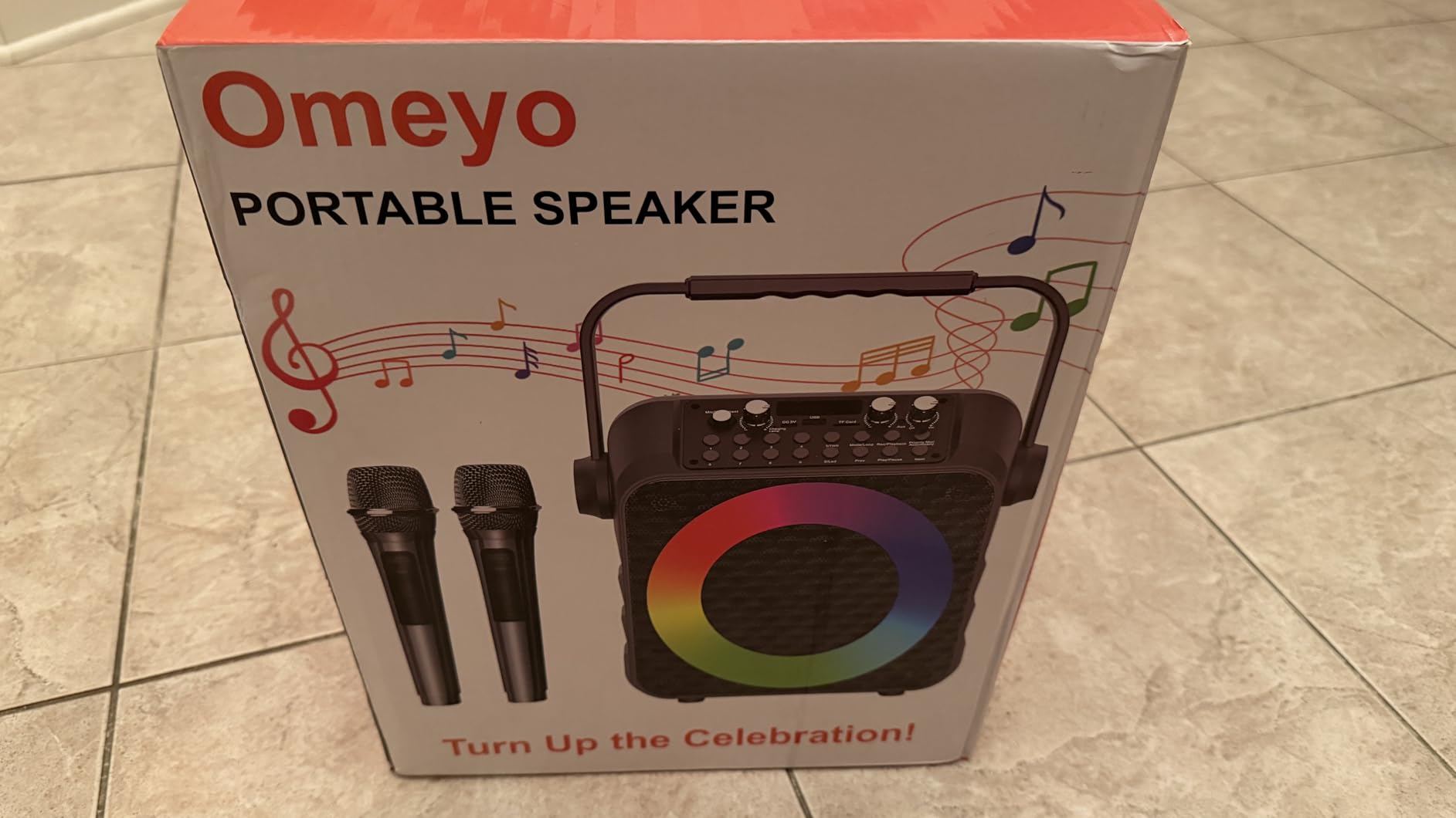 Karaoke Machine, Portable Karaoke System with 2 Wireless Rechargeable Microphones, 60W PA Speaker 6.5