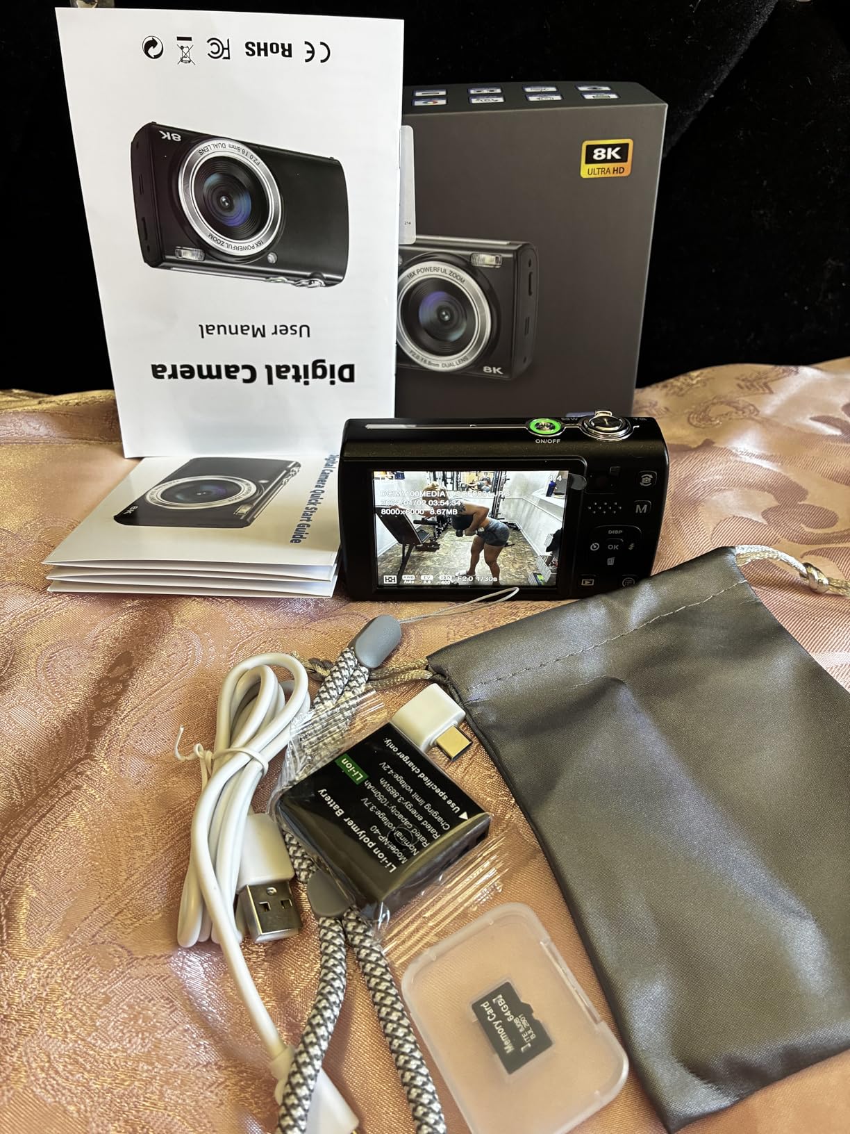 8K Digital Camera for Photography, 2026 Latest WiFi 88MP Vlogging Camera for YouTube with Dual Lens, Touch Screen, Autofocus Anti-Shake, 16X Zoom, Compact Travel Camera, 64GB Card, 2 Batteries, Black customer photo 2