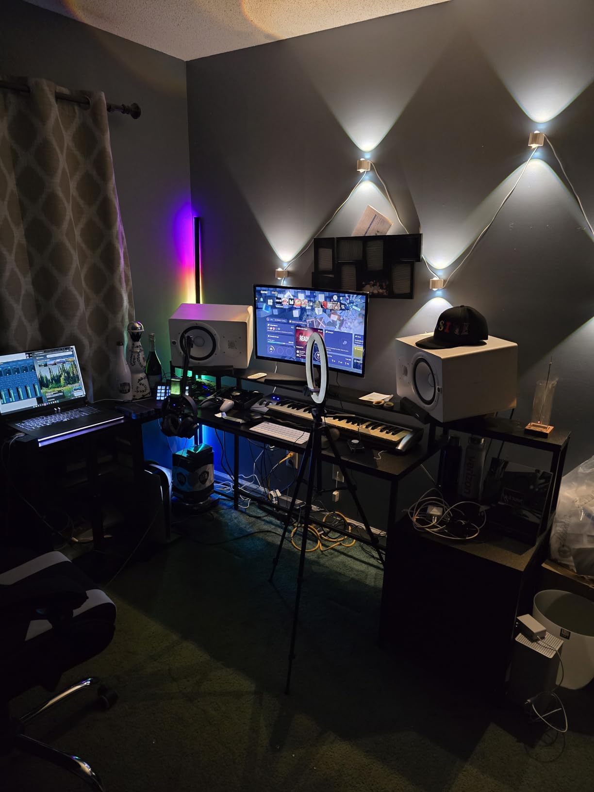 SEDETA L Shaped Gaming Desk, 78.7in Large Computer Desk with Drawers and Power Outlet and LED Light, Corner Gaming Desk with Storage Shelves, Display Cabinet customer photo 1