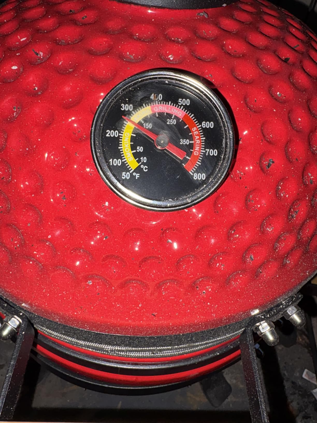 Upgraded 13 inch Ceramic Kamado Grill with Waterproof Air Vent Cap | Portable Tabletop Charcoal BBQ Grill Smoker for Outdoor Cooking, Patio, Camping | Orange customer photo 2