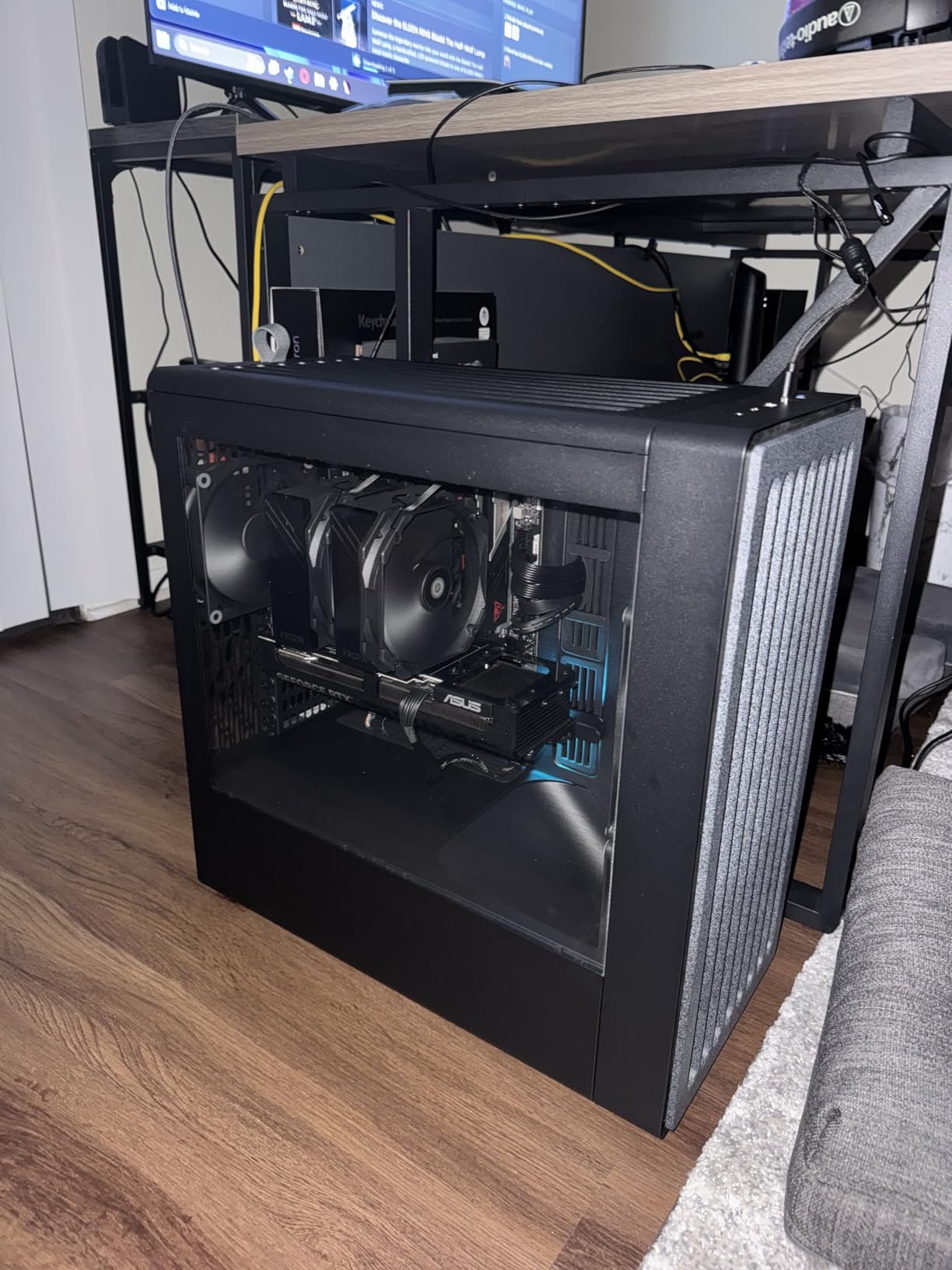 HAVN BF 360 Flow High Airflow ATX Mid Tower PC Case, Semi-Open SGCC Steel Frame, SimpliCable Cable Management, 2X 180mm Fan, 1x 140mm Fan 360mm Radiator Mounts, Magnetic Panels - Black customer photo 1