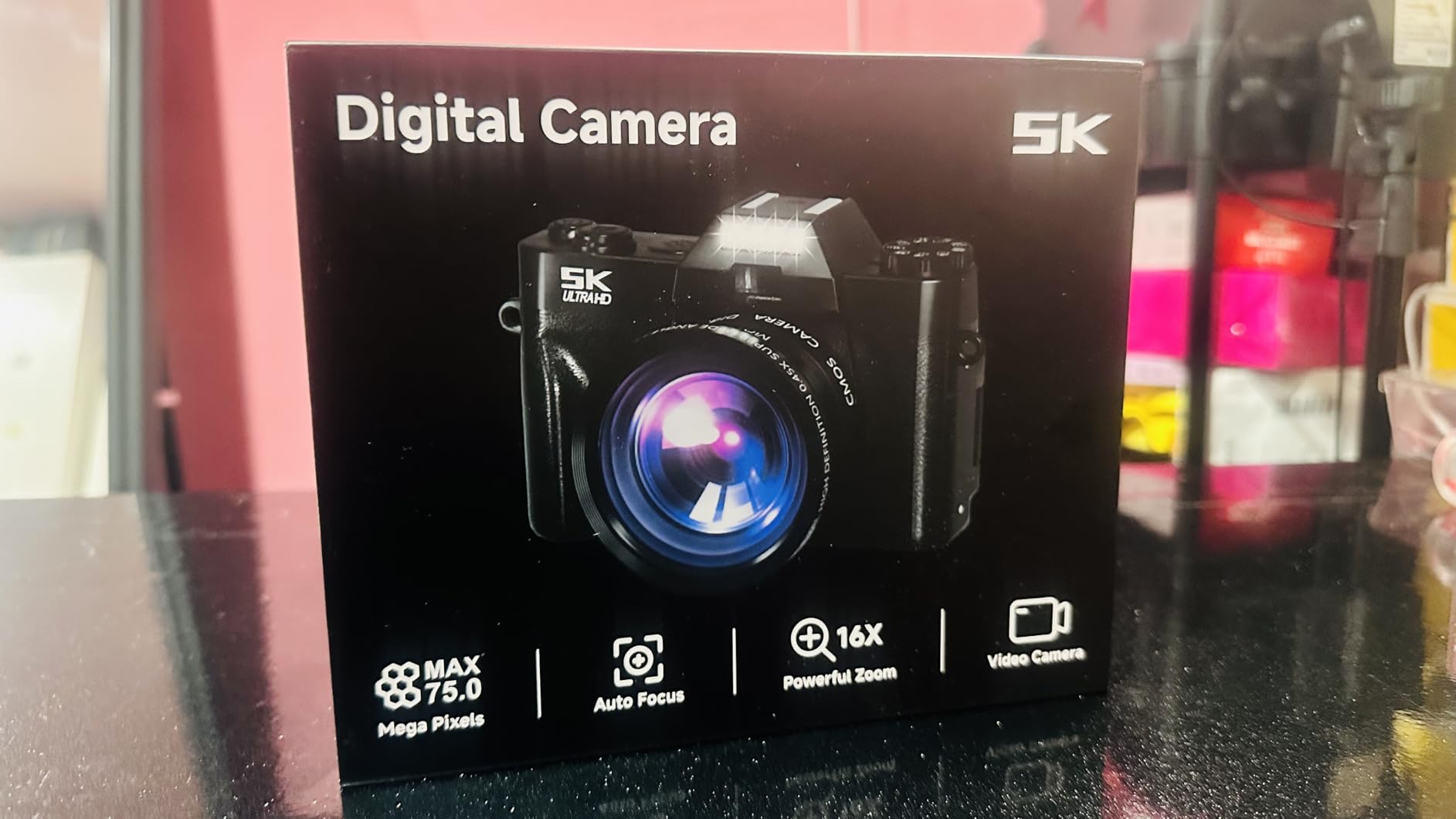 Digital Camera,UHD 75MP 5K Digital Cameras for Photography with WiFi,64GB SD Card Vlogging Travel Camera for YouTube,Featuring 3