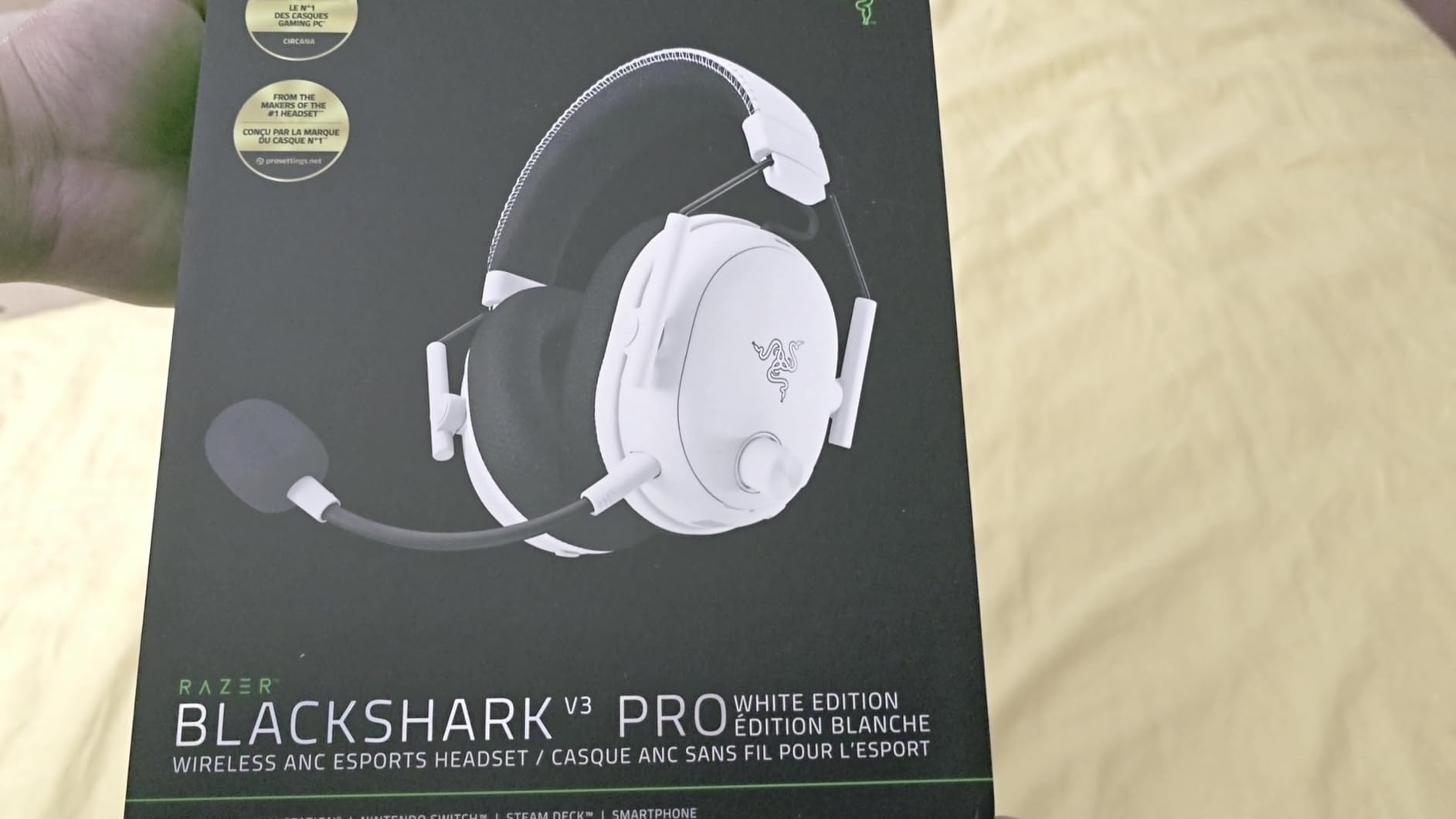 Razer BlackShark V3 Pro Wireless ANC Gaming Headset for PC: Full Band Mic - 50mm Drivers - 2.4 GHz, Bluetooth, USB, 3.5mm - Works with Mac, PS5, Nintendo Switch, Smartphone - Counter-Strike 2 Edition customer photo 2