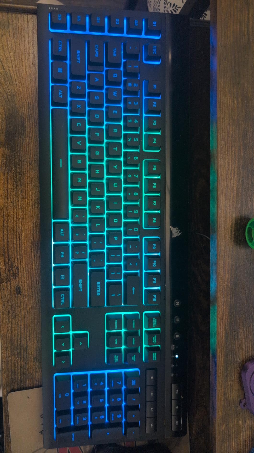 Corsair K55 RGB PRO Membrane Wired Gaming Keyboard - IP42 Dust and Spill-Resistant - 6 Macro Keys with Elgato Integration - iCUE Compatible - QWERTY NA - PC, Mac, Xbox - Black customer photo 1