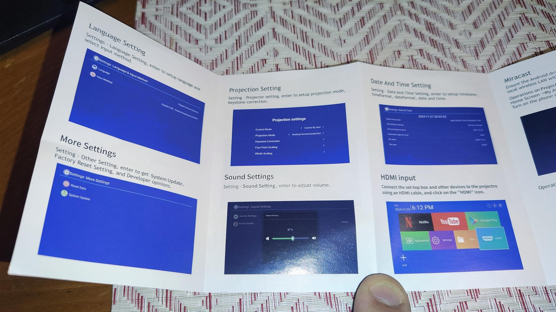 Mini Projector, Projector with Wifi and Bluetooth Built-in Battery 4K Portable Projector for Outdoor Bedroom, Smart Projectors 1080P Compatible with iphone/TV Stick/HDMI/Laptop customer photo 1