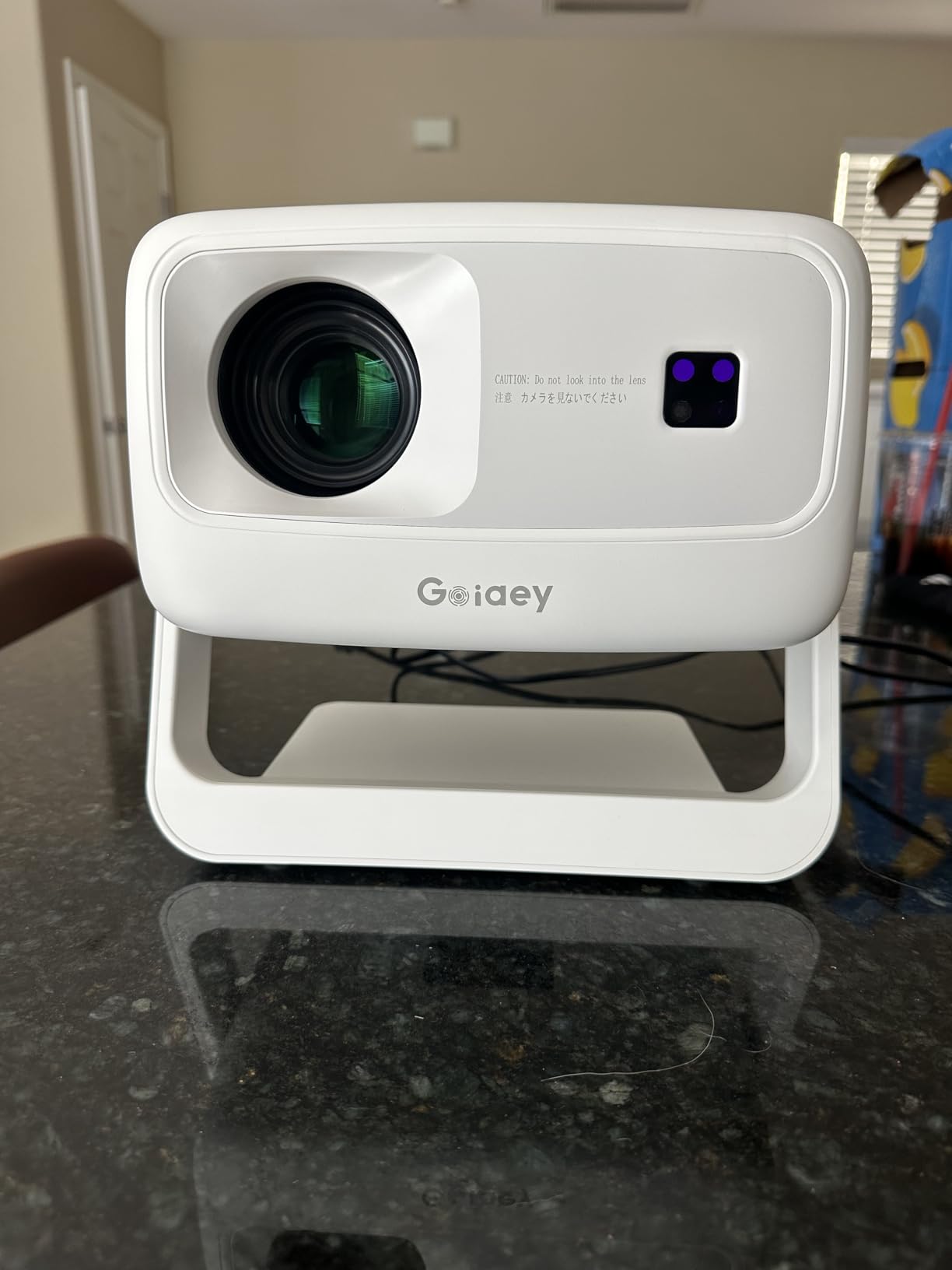 [10,000+ Licensed Apps/Live TV/3500ANSI/65W DoIby Audio] Smart 4K-Projector with WiFi and Bluetooth, Goiaey Outdoor Projector with 360°Stand, HDR10+, Auto Focus, Auto Keystone, Short Throw Proyector customer photo 2