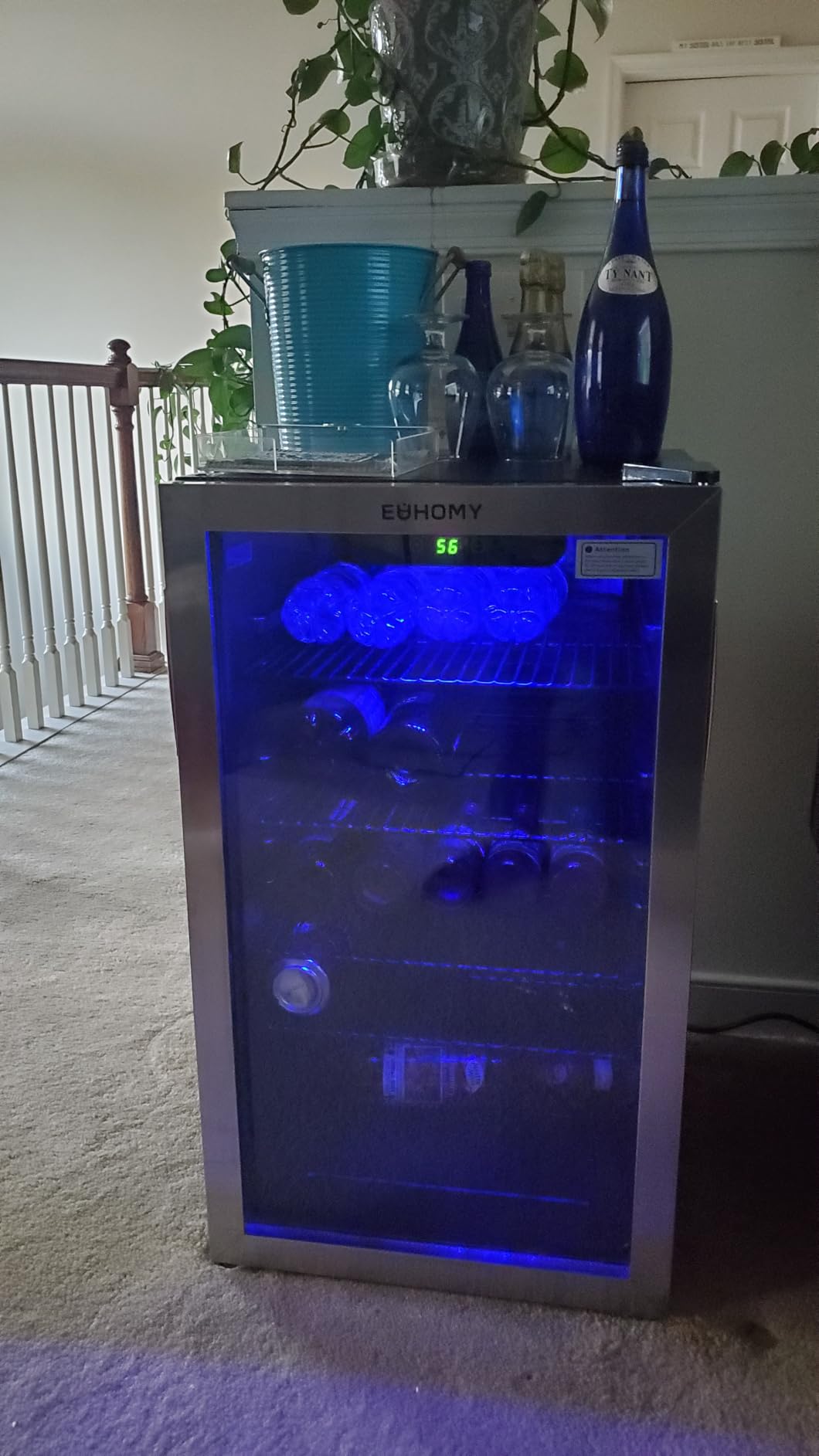 EUHOMY 25 bottle Wine Cooler Refrigerator, Freestanding Compressor Wine Fridge with Adjustable Temperature and Digital Control, Mini Fridge with Glass Door for Red White Wine, Beer, Black customer photo 1