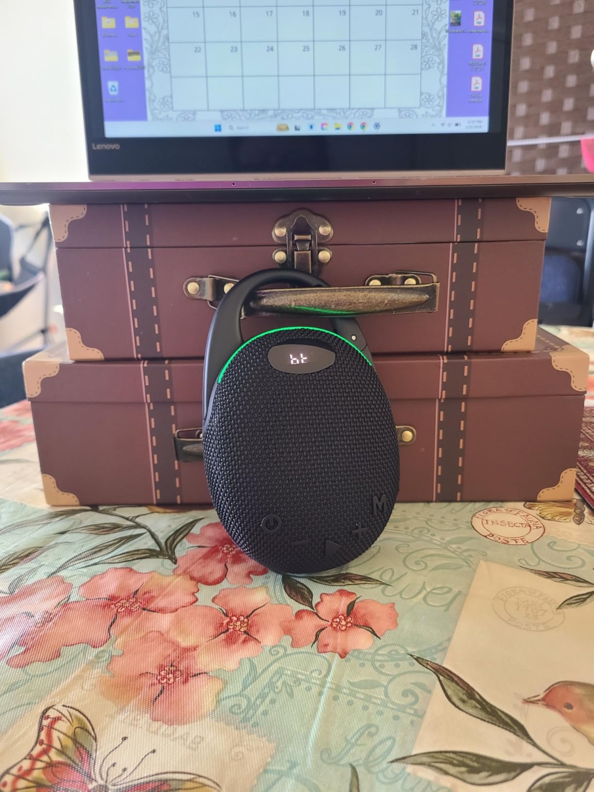 Portable Mini Bluetooth Speaker with HD Sound, LED Power Display, Big Pro Sound with Punchy Bass,Integrated Carabiner, 25H Playtime, Colorful RGB Lights, TWS pairing,Outdoor/Party/Travel, Gift Ideas customer photo 2