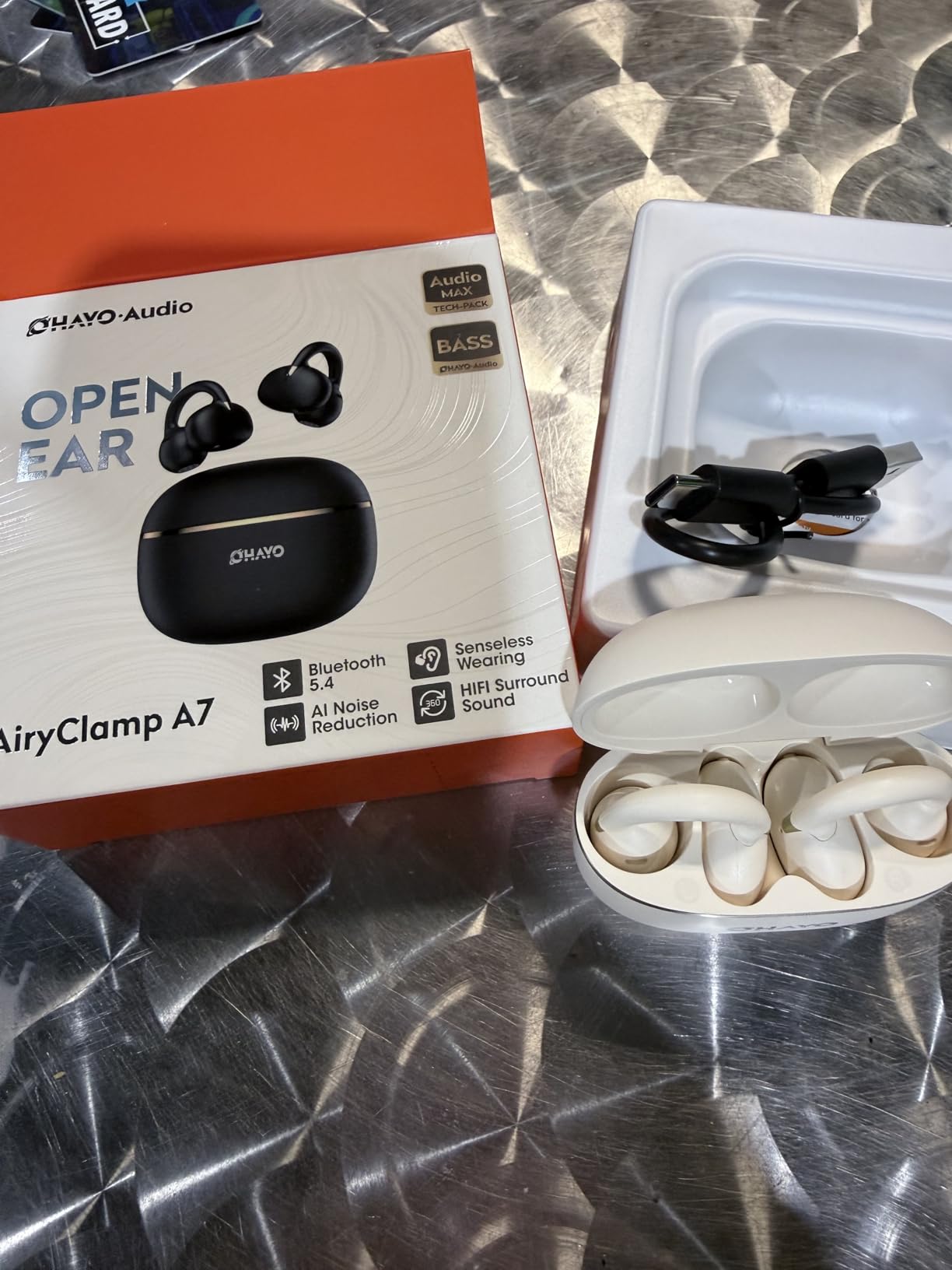 OHAYO A7 Open Ear Clip-On Headphones for Glasses Wearers - Safe for Running & Streets, 4.7g Weightless Fit, 40H Battery, Bluetooth 5.4, Black customer photo 1