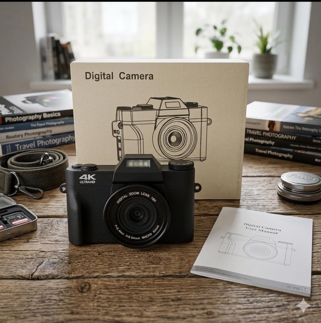 8K Digital Camera - 88MP WiFi Cameras for Photography - Autofocus Vlogging Camera for YouTube with 3