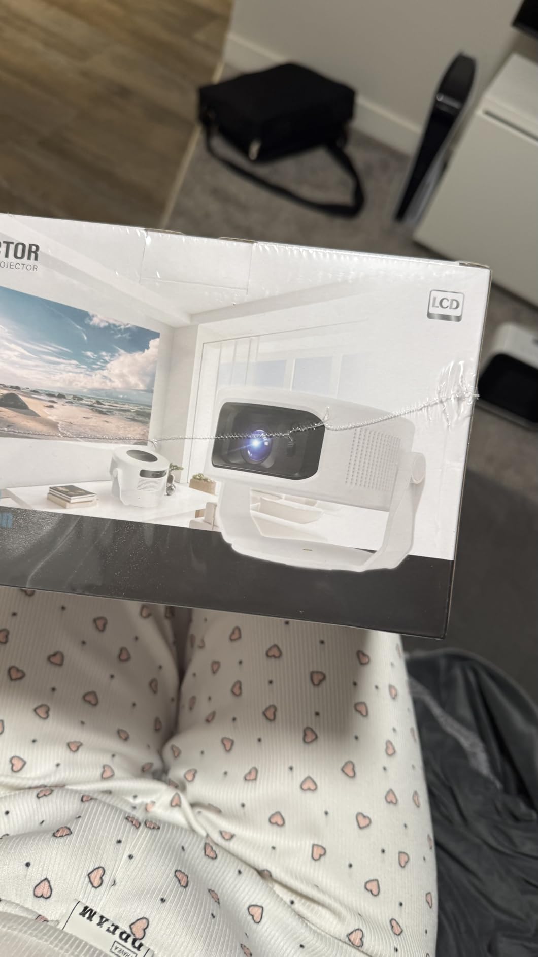 Philoent【Google TV Included】Smart Mini Projector, Ultra Short Throw for Big Screen in Small Room, Auto Keystone Portable Proyector with WiFi Bluetooth, Support 4K Movie - Home Theater Bedroom Outdoor customer photo 2