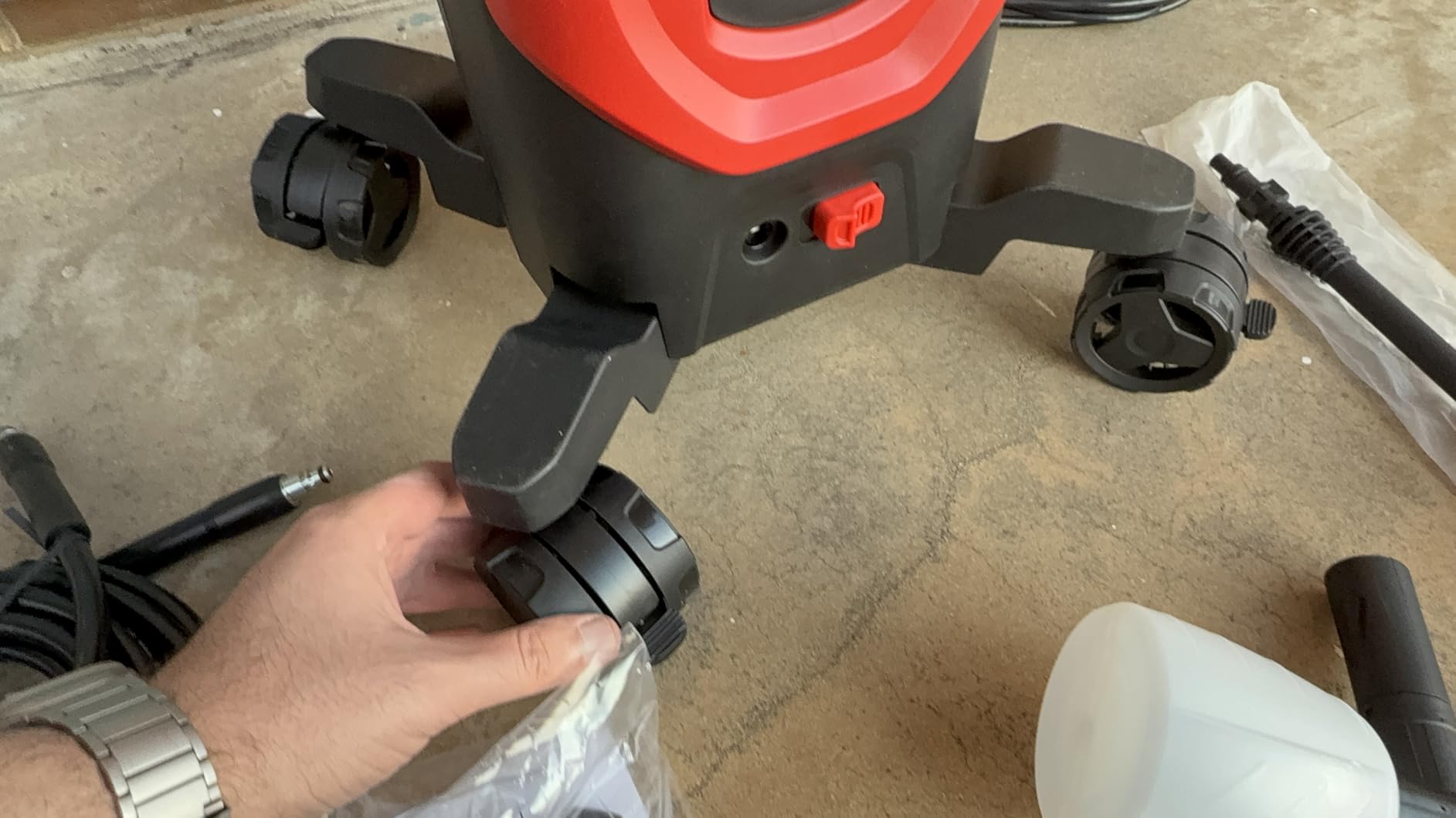 MZK Pressure Washer, Power Washer with Anti-Tipping Technology, 4 Wheels, 4 Quick Connect Nozzles, Foam Cannon, for Cars, Fences, Driveways, Patios, Home & Outdoor Cleaning - Deep Red customer photo 1