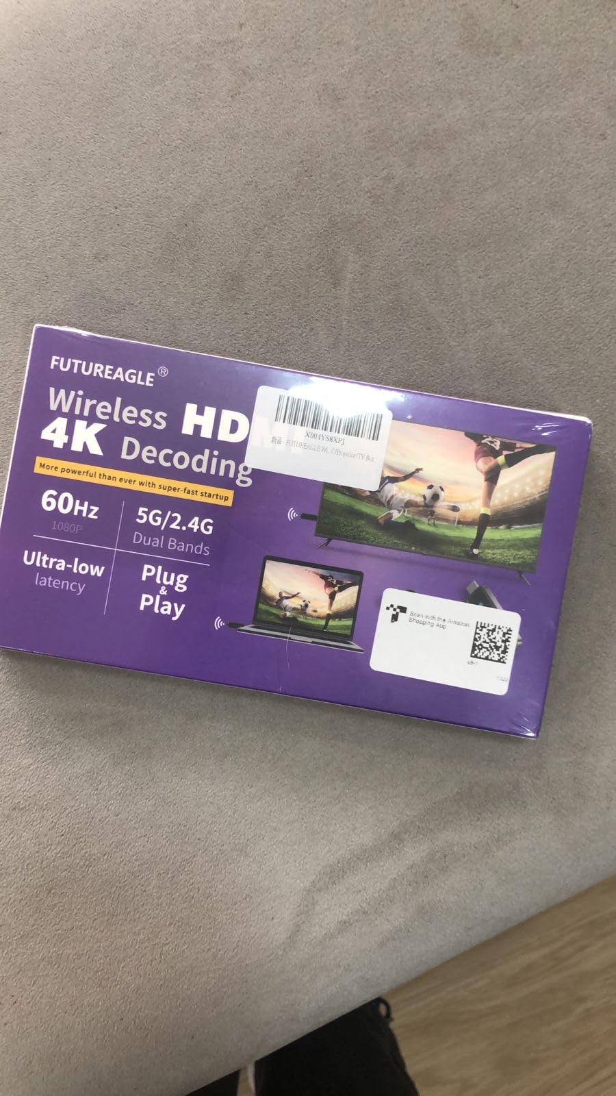 Wireless HDMI Transmitter and Receiver 328FT/100M,4K Decode Plug & Play Portable 5G+2.4G Wireless Display Adapter Extender Kit for Video and Audio to Monitor customer photo 1