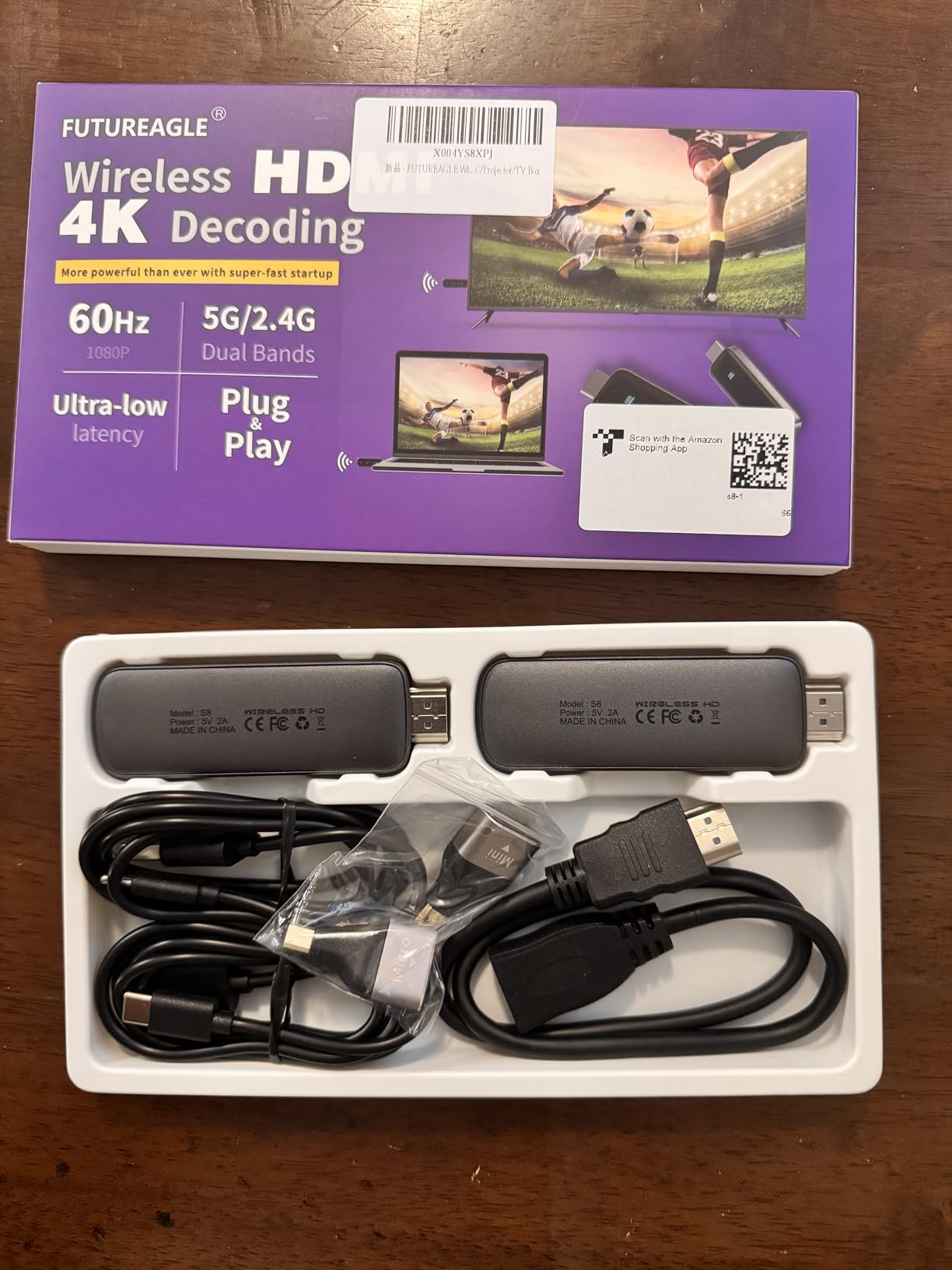 Wireless HDMI Transmitter and Receiver 328FT/100M,4K Decode Plug & Play Portable 5G+2.4G Wireless Display Adapter Extender Kit for Video and Audio to Monitor customer photo 2