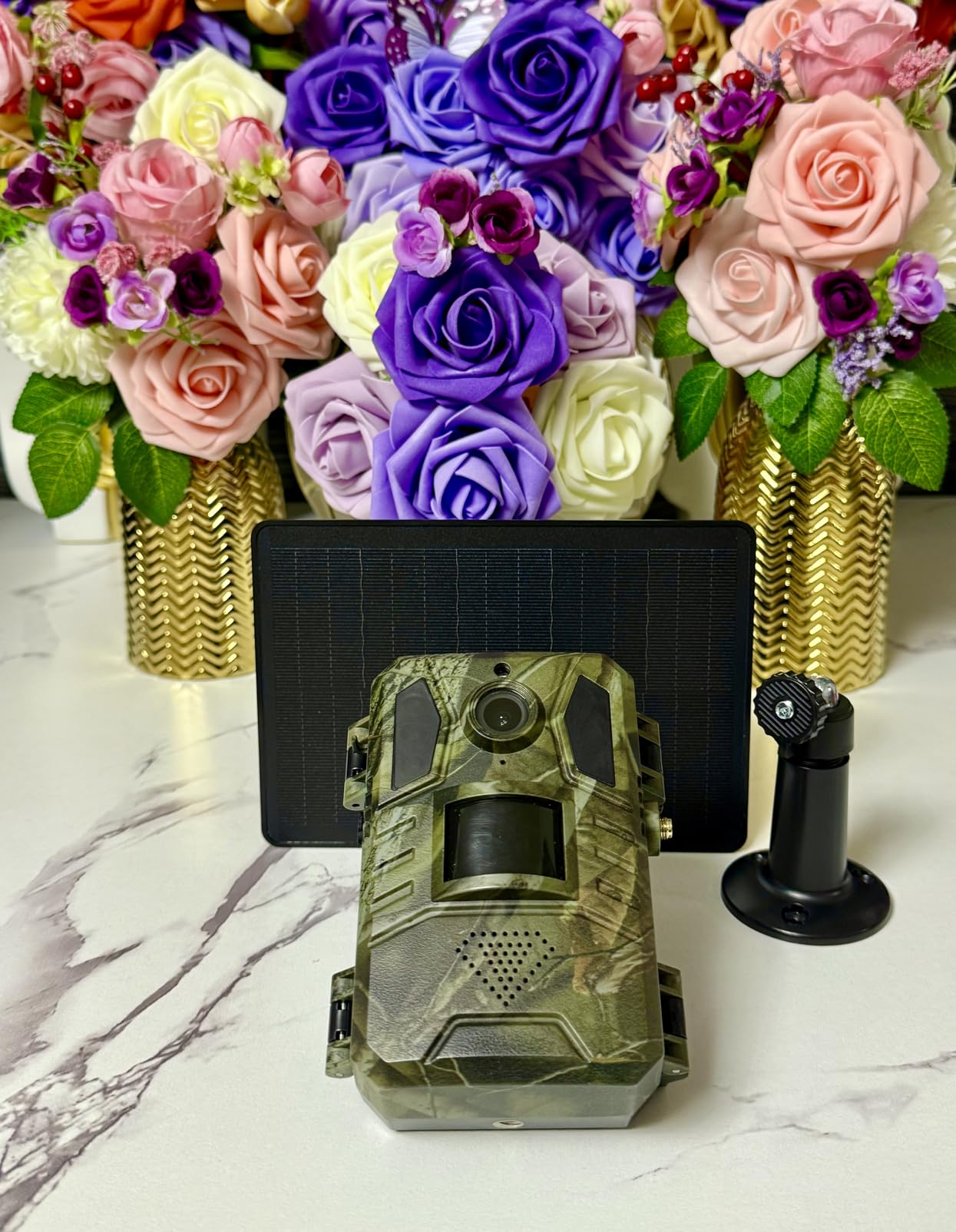 Trail Camera, Cellular Trail Camera with Built-in SIM Card 4G Unlimited Data Plan 2k HD Live Streaming Game Cameras with Night Vision Motion Activated Waterproof IP66 4W Solar Panel Trail Cam customer photo 1