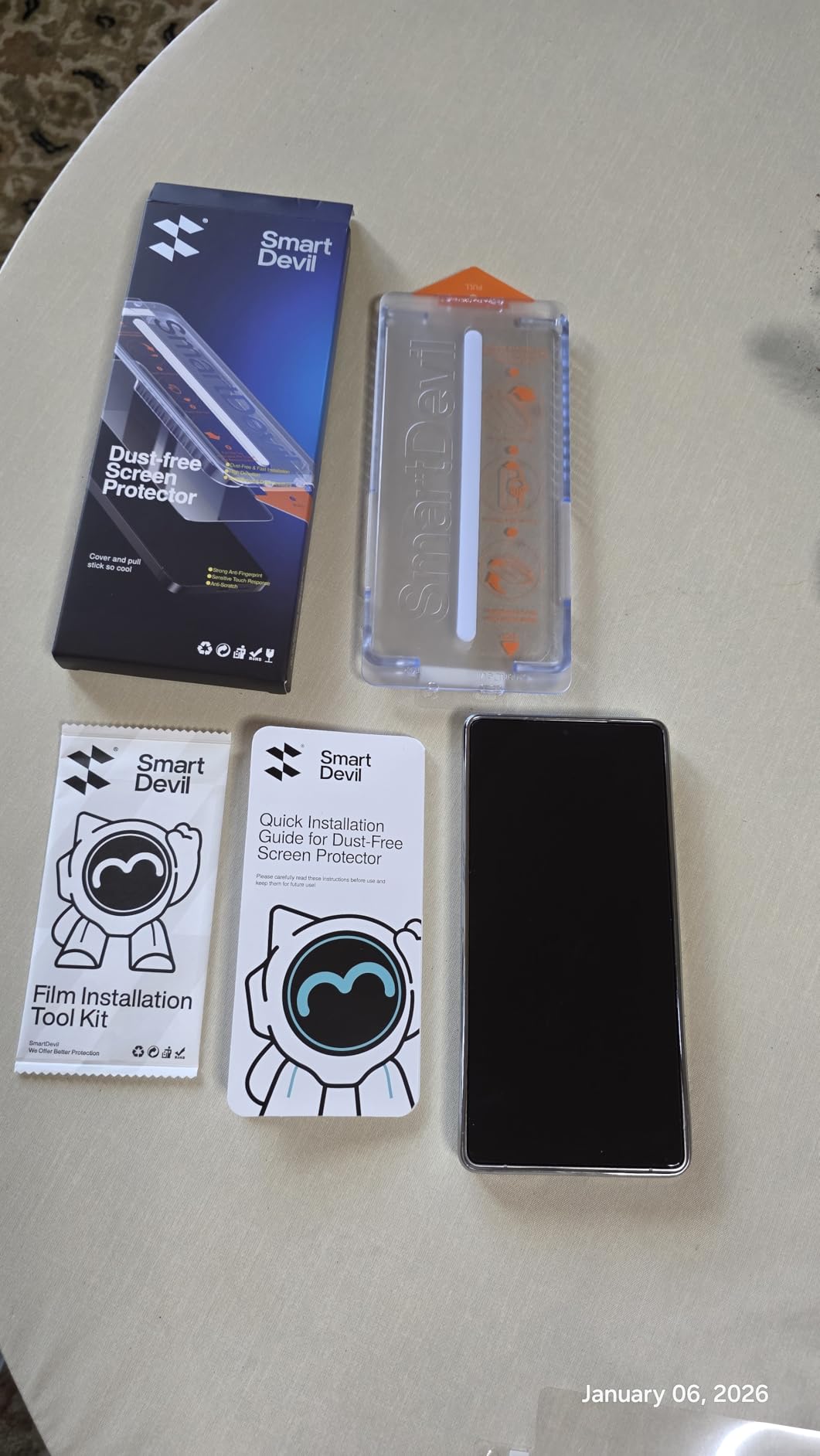 SMARTDEVIL 3 Pack for Samsung Galaxy S26 Screen Protector, Finger Print Reader Compatible, Fast & Easy Installation, Clear 9H Tempered Glass Film, Alignment Frame [Dust-Free & Bubble-Free] customer photo 1