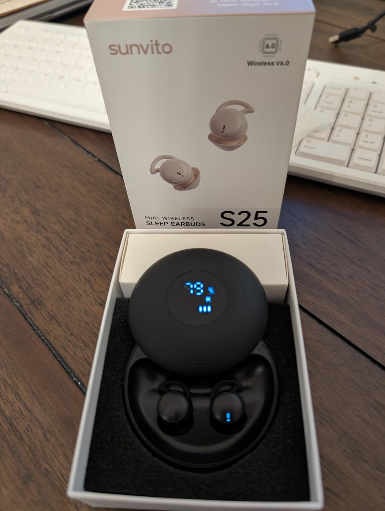 sunvito Sleep Earbuds Bluetooth 6.0, Mini Invisible Silicone Sleep Earbuds for Side Sleepers, Noise Blocking Sleeping Headphones, Hidden Earbuds with LED Display for Small Ears customer photo 1