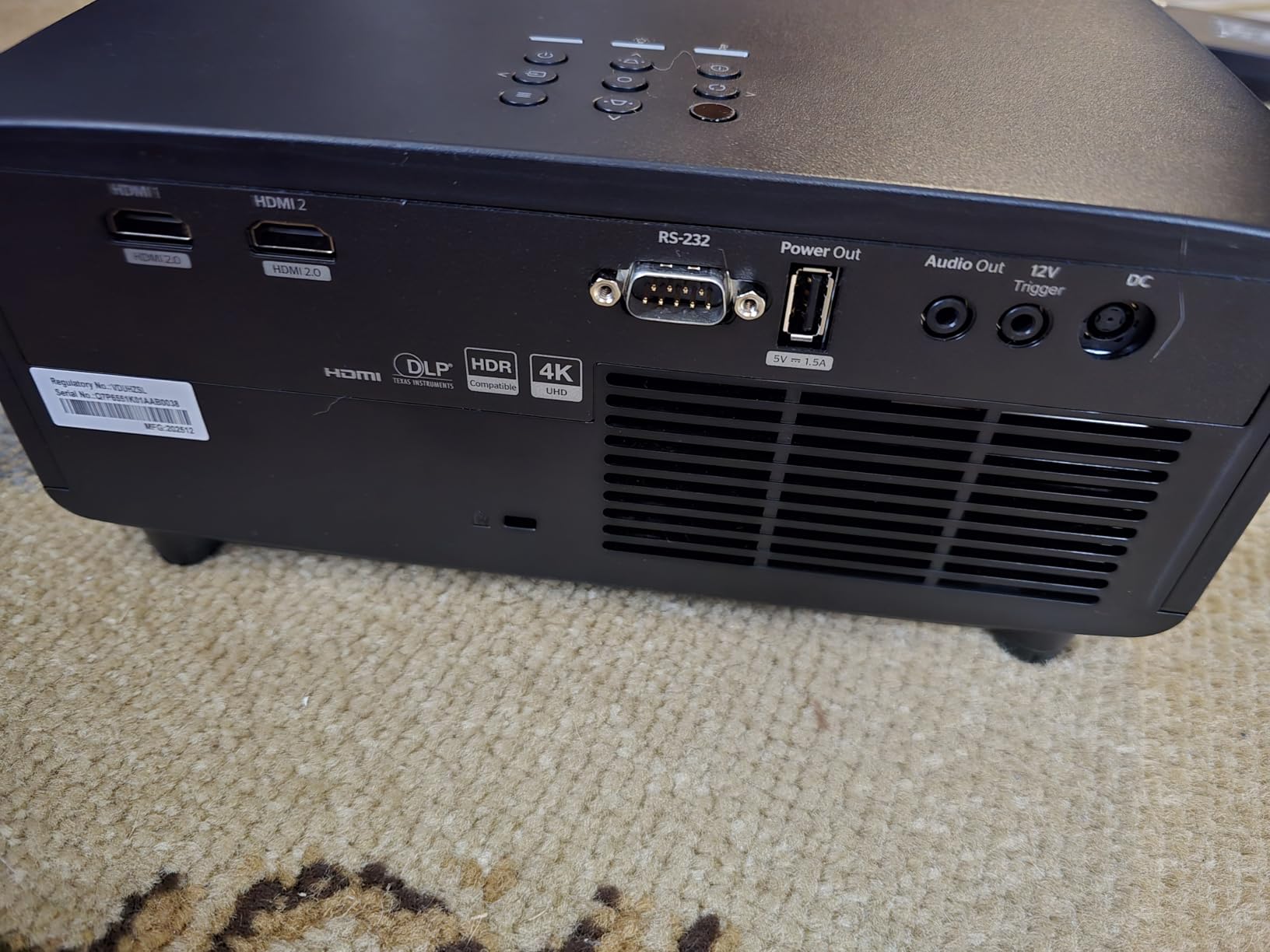 Optoma UHZ36 4K UHD Laser HDR Home Theater Projector - Black customer photo 2