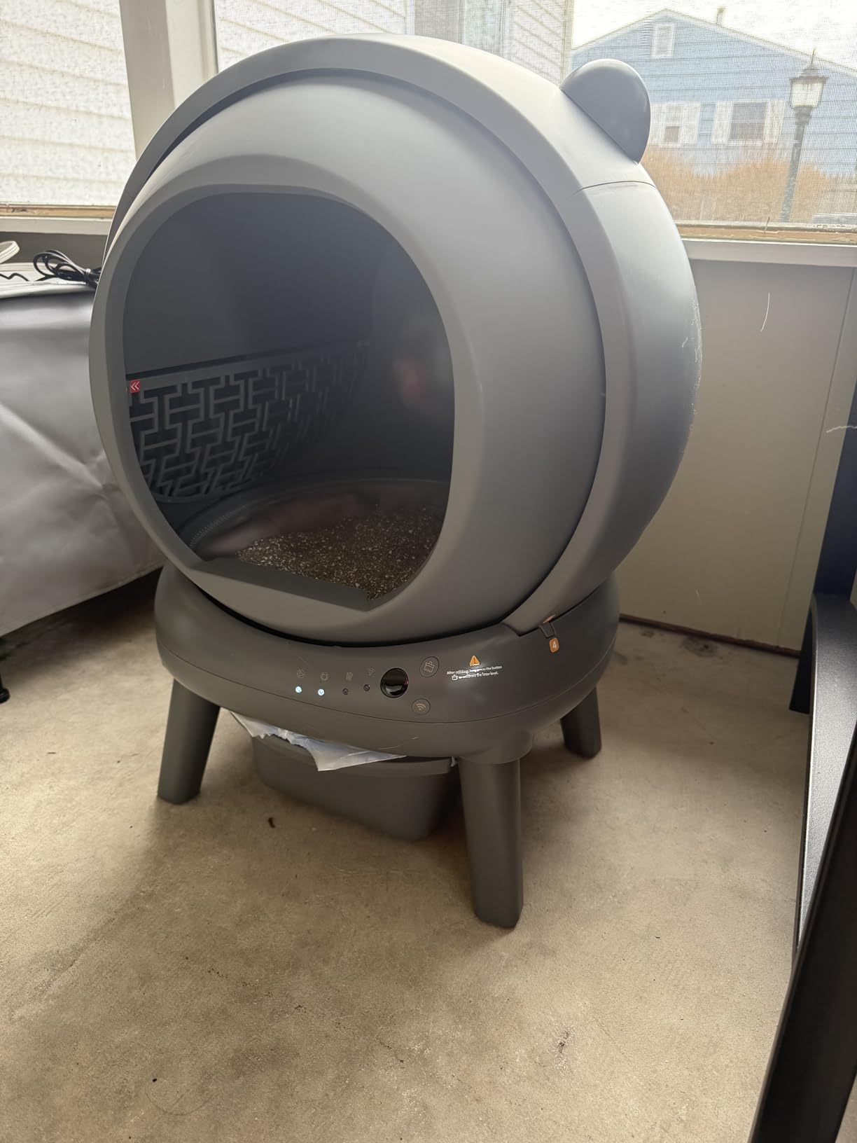 Automatic Litter Box, Self Cleaning Litter Box with App Control, Large Capacity for Multiple Cats, Noise & Odor Control, Dual Safety Sensors, Easy Maintenance with 2 Roll Garbage Bags, Gray customer photo 2