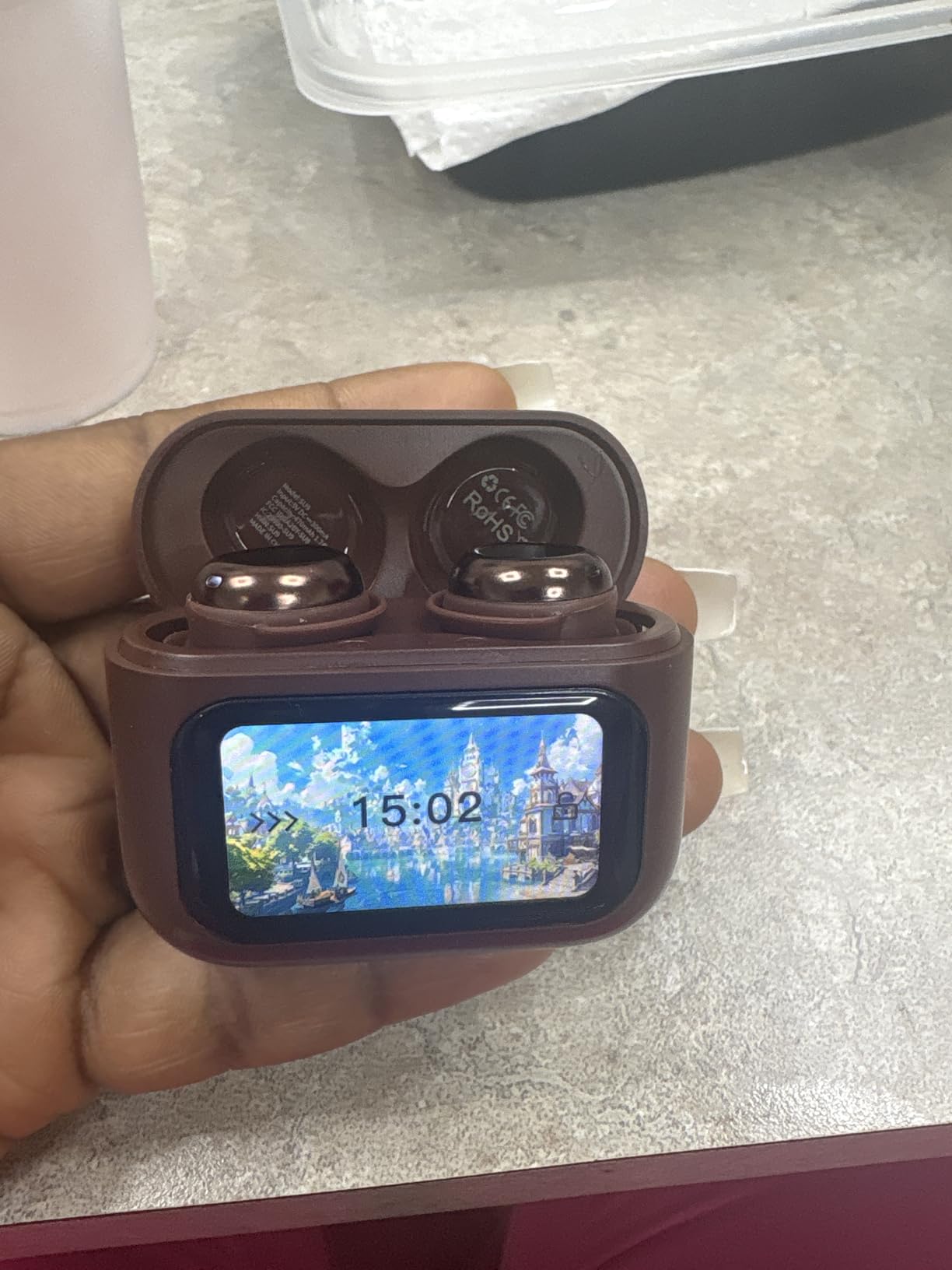 Sleep Earbuds Bluetooth 5.4 in Ear Touch Screen Sleep Headphones, Small Design Mini Sleep Earbuds for Side Sleepers with Sleep Mode, 48H Playtime, Purple customer photo 2