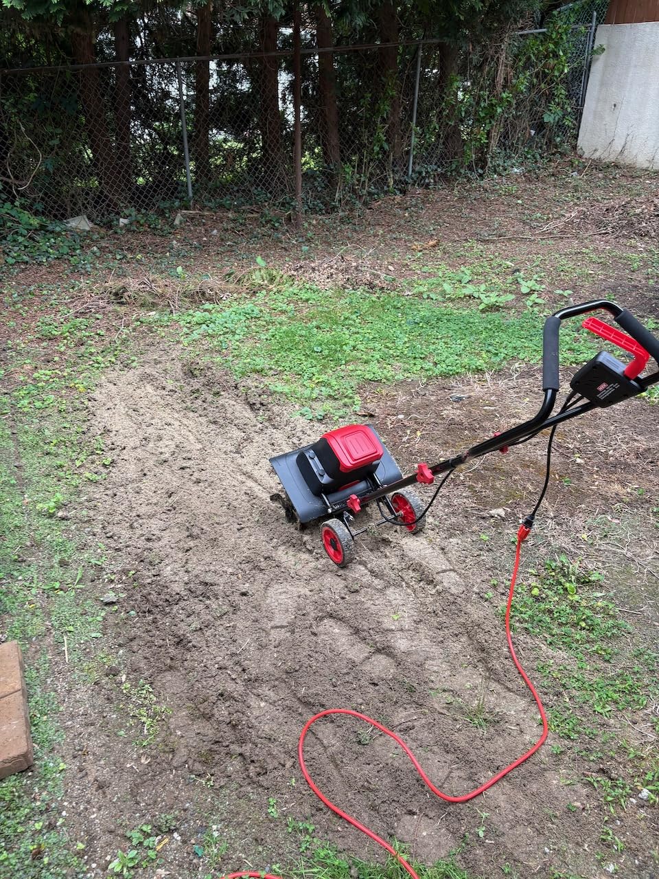 MZK 16-Inch 13.5-Amp Corded Electric Tiller/Cultivator, 8-inch tilling Depth with Adjustable Wheels, Foldable Electric Rototiller for Lawn/Yard/Garden Soil Digging, TC16A08 customer photo 1