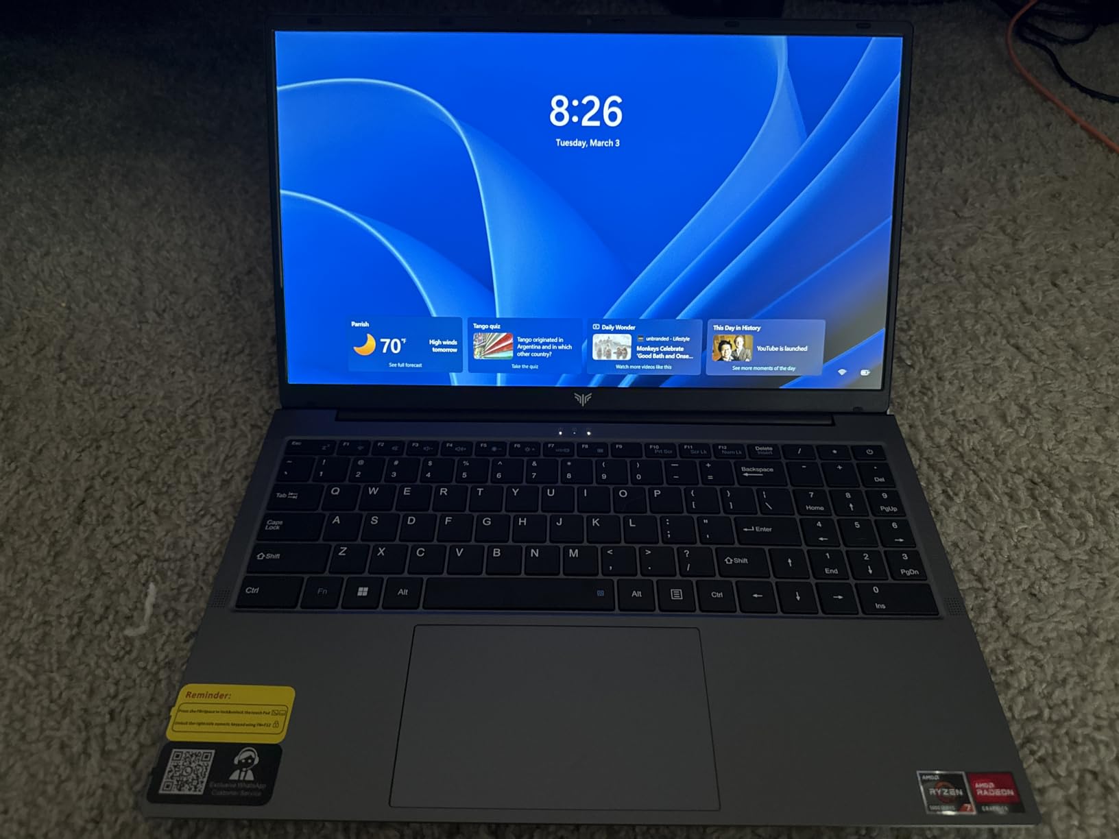 Light Gaming Laptop with AMD Ryzen7 7730U Processor(Up to 4.5GHz,8C/16T),16GB DDR4 RAM 512GB SSD, AMD Radeon Graphics,WiFi 6,15.6 inch IPS Display,Webcam, Windows 11 Laptop Computer for Video Editing customer photo 1