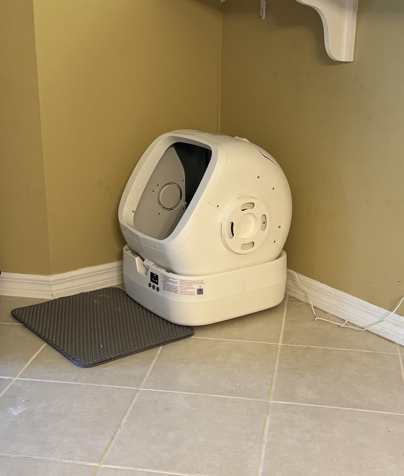 Automatic Cat Litter Box Self Cleaning - APP Control - Weight Monitoring - Ultra-Quiet, Medium Cats and Kittens Litter Box, Safe Anti-Pinch【Assembly Required】- Grey customer photo 1