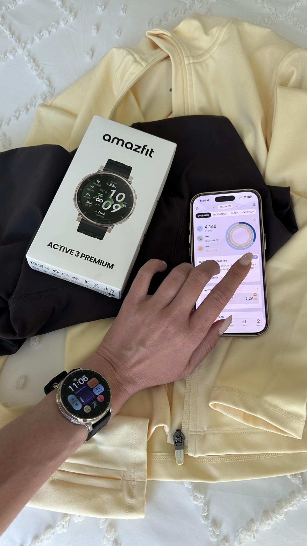 Amazfit Active 3 Premium GPS Running Smart Watch, 1.32