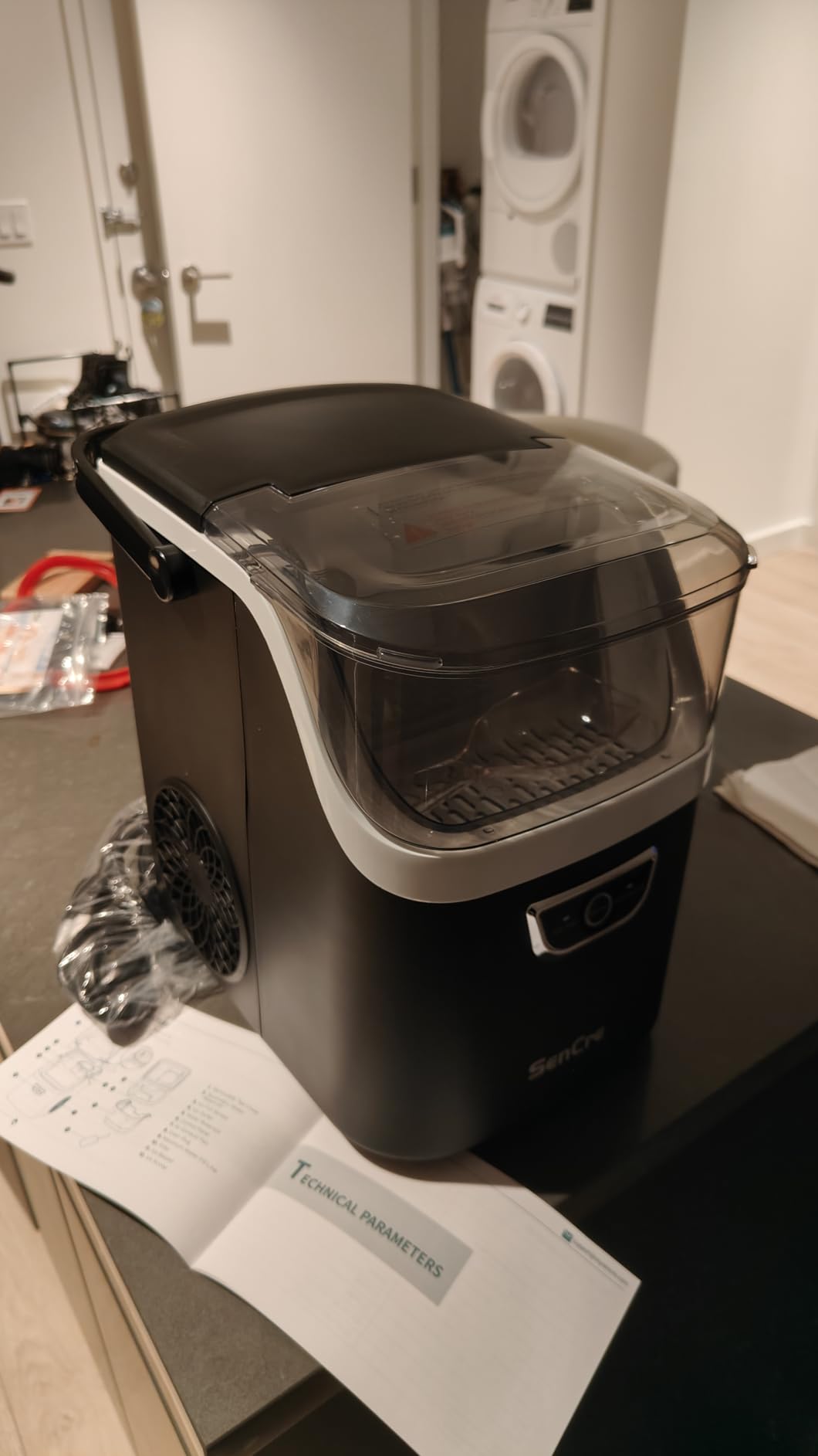 Nugget Ice Maker with Handle, 40lbs/Day Countertop Ice Maker Ready in 5 Mins, Soft Sonic Ice, Auto-Cleaning Ice Makers Portable Ice Machine for Home Kitchen Office Party & Large Families customer photo 1