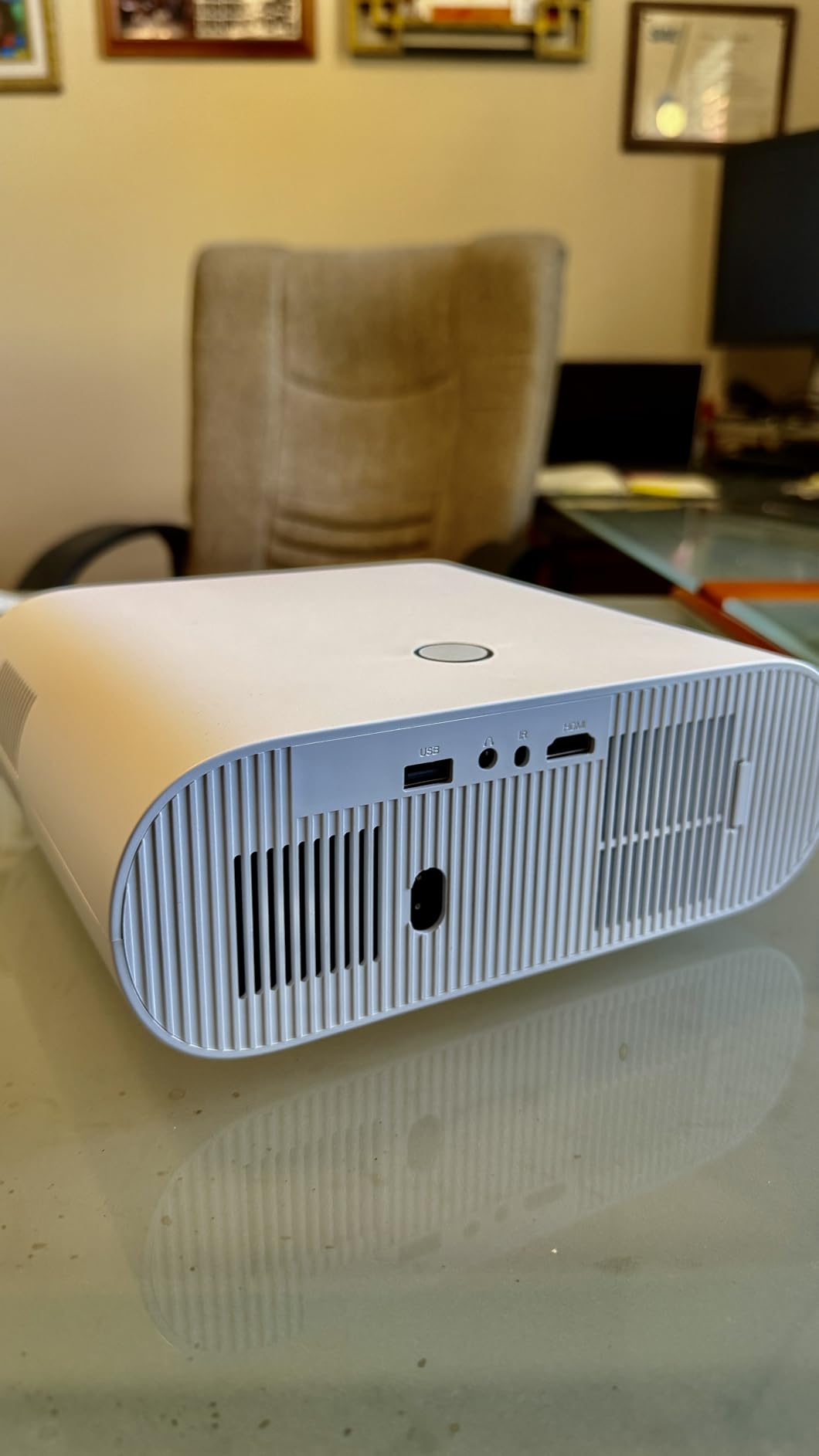 4K Projector Built-in Google TV: 2500 ANSI/Auto Lens Cap & 4D Keystone/Auto Focus & AI Voice Control, Sovboi Smart Portable Projector with WiFi6 & Bluetooth, Outdoor Movie Proyector for Streaming Apps customer photo 1