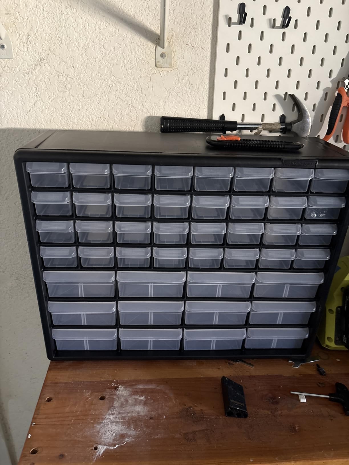 Akro-Mils 64-Drawer Plastic Drawer Storage Cabinet for Garage Organization, Bead Organizer, Building Bricks Storage, Teacher Toolbox, Makeup Organizer, 20