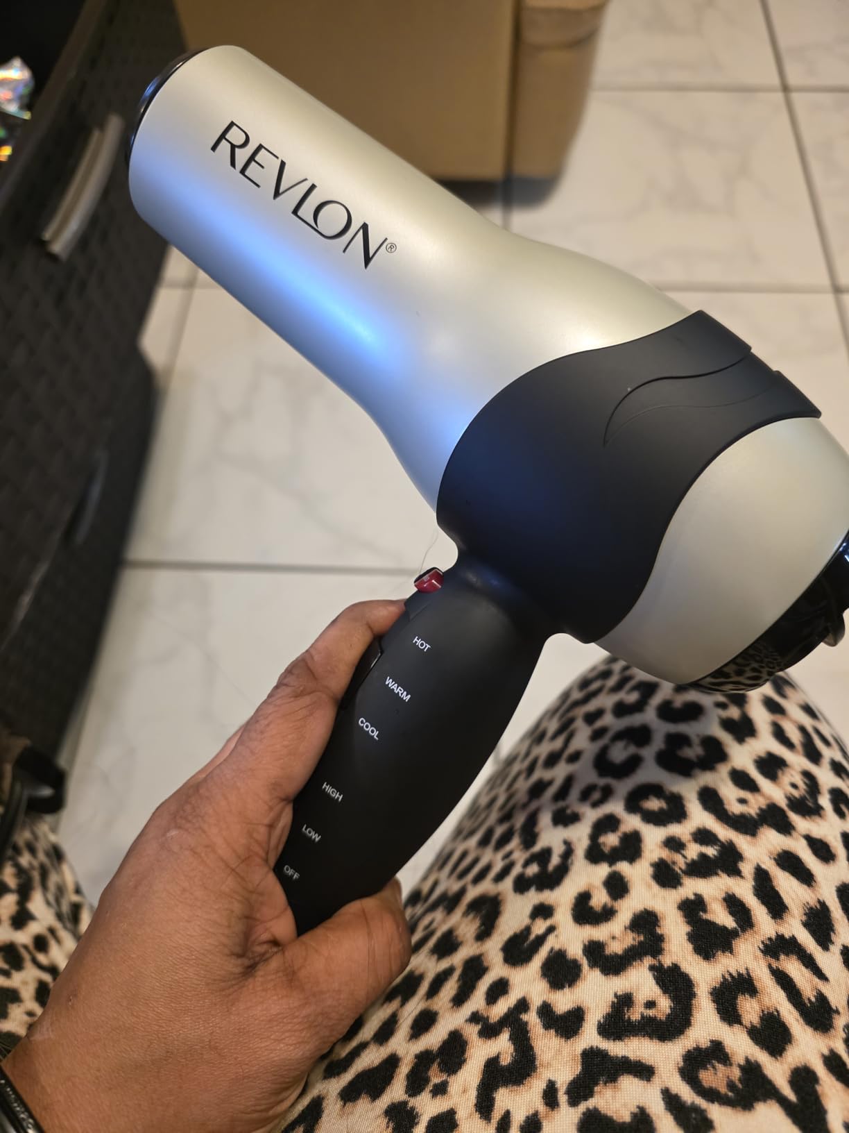 REVLON Turbo Hair Dryer | 1875 Watts of Maximum Shine, Fast Dry (Silver) customer photo 1