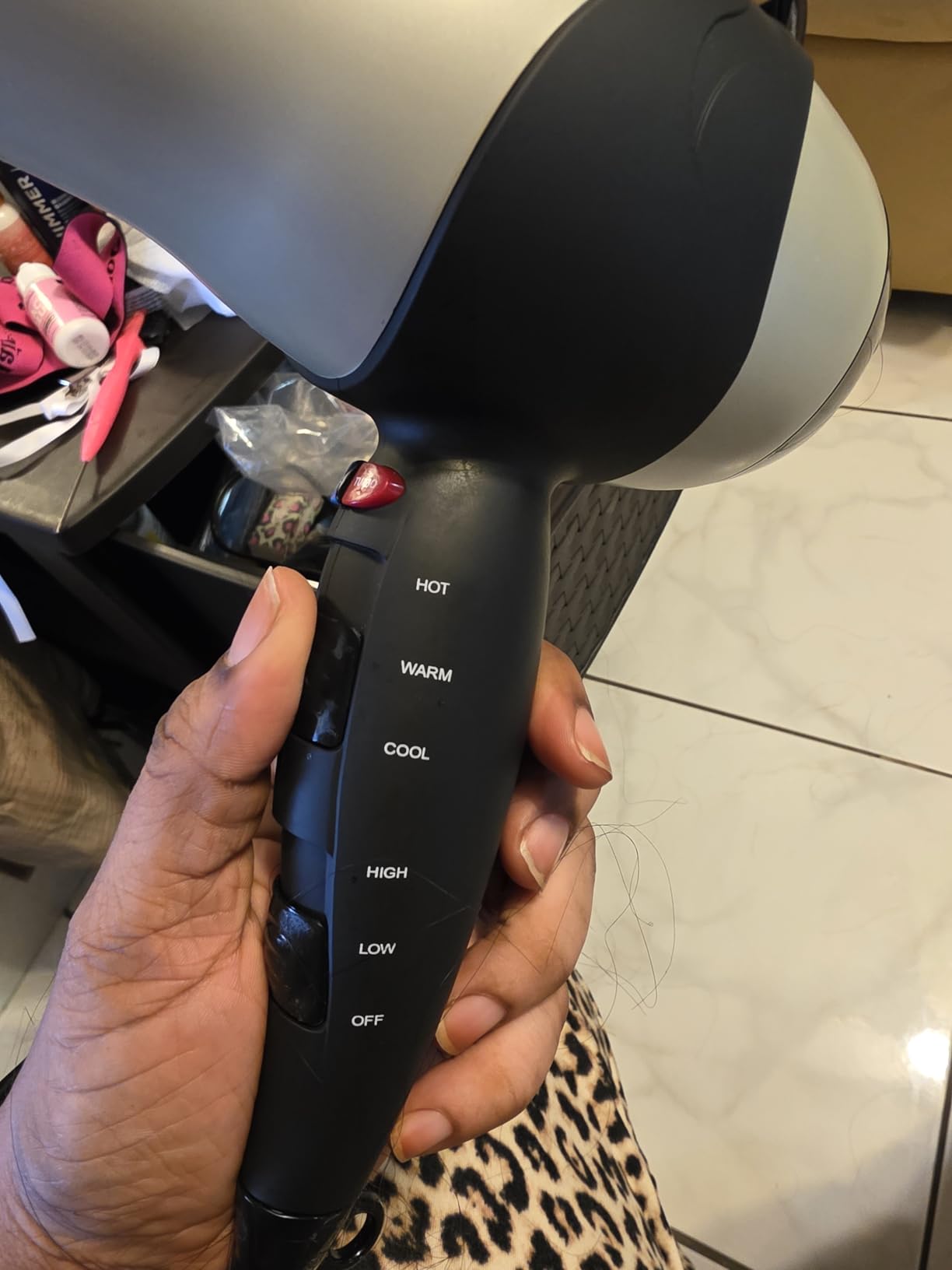 REVLON Turbo Hair Dryer | 1875 Watts of Maximum Shine, Fast Dry (Silver) customer photo 2