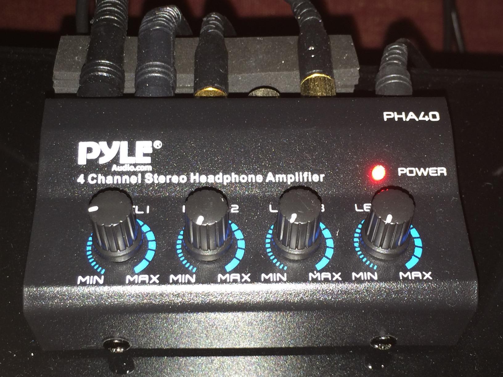 4-Channel Portable Stereo Headphone Amplifier - Professional Multi Channel Mini Earphone Splitter Amp w/ 4 1/4