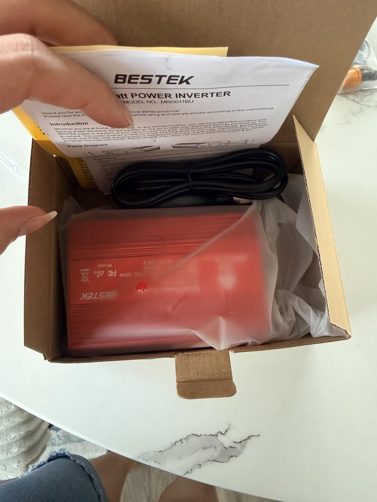 BESTEK Power Inverter DC 12V to AC 110V - 300W Car Plug Adapter Outlet with 4.8A Dual USB Fast Charging Port - Car Charger Cigarette Lighter Adapter for Phone, Laptop on Road Trip - Aluminum Housing customer photo 2