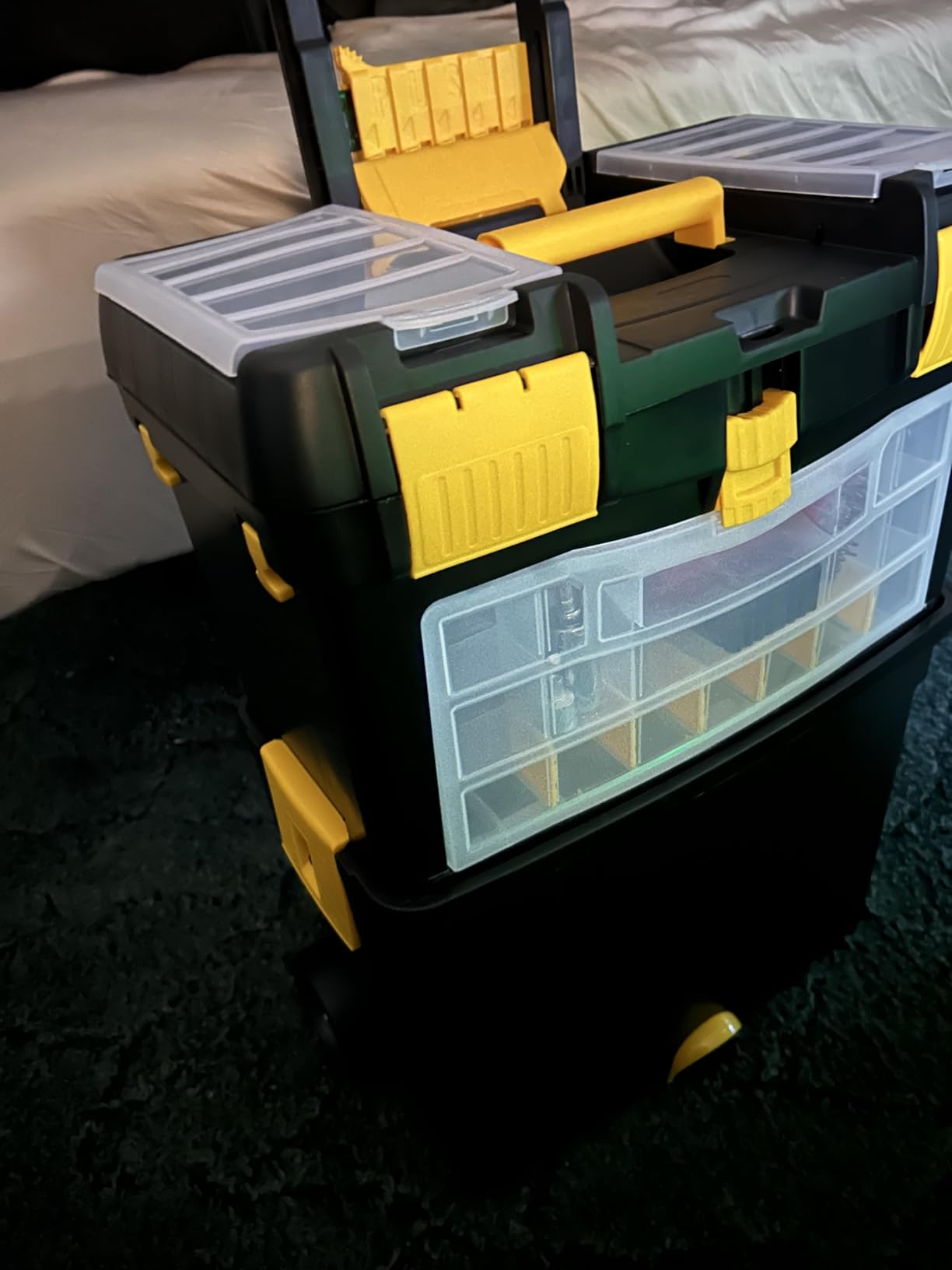 Rolling Tool Box with Wheels, Foldable Comfort Handle, and Removable Top - Toolbox Organizers and Storage by Stalwart customer photo 2