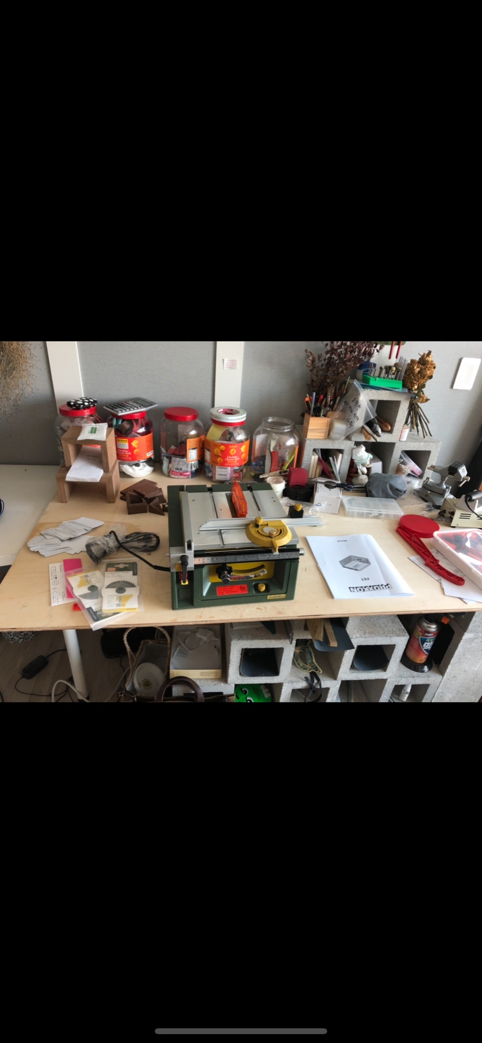 PROXXON Table Saw FET for Precision Cuts in Wood, Non-Ferrous Metals, Plastics - Adjustable Blade, Extendable Table, Low Noise Motor, 110-120V AC - 37070 customer photo 1