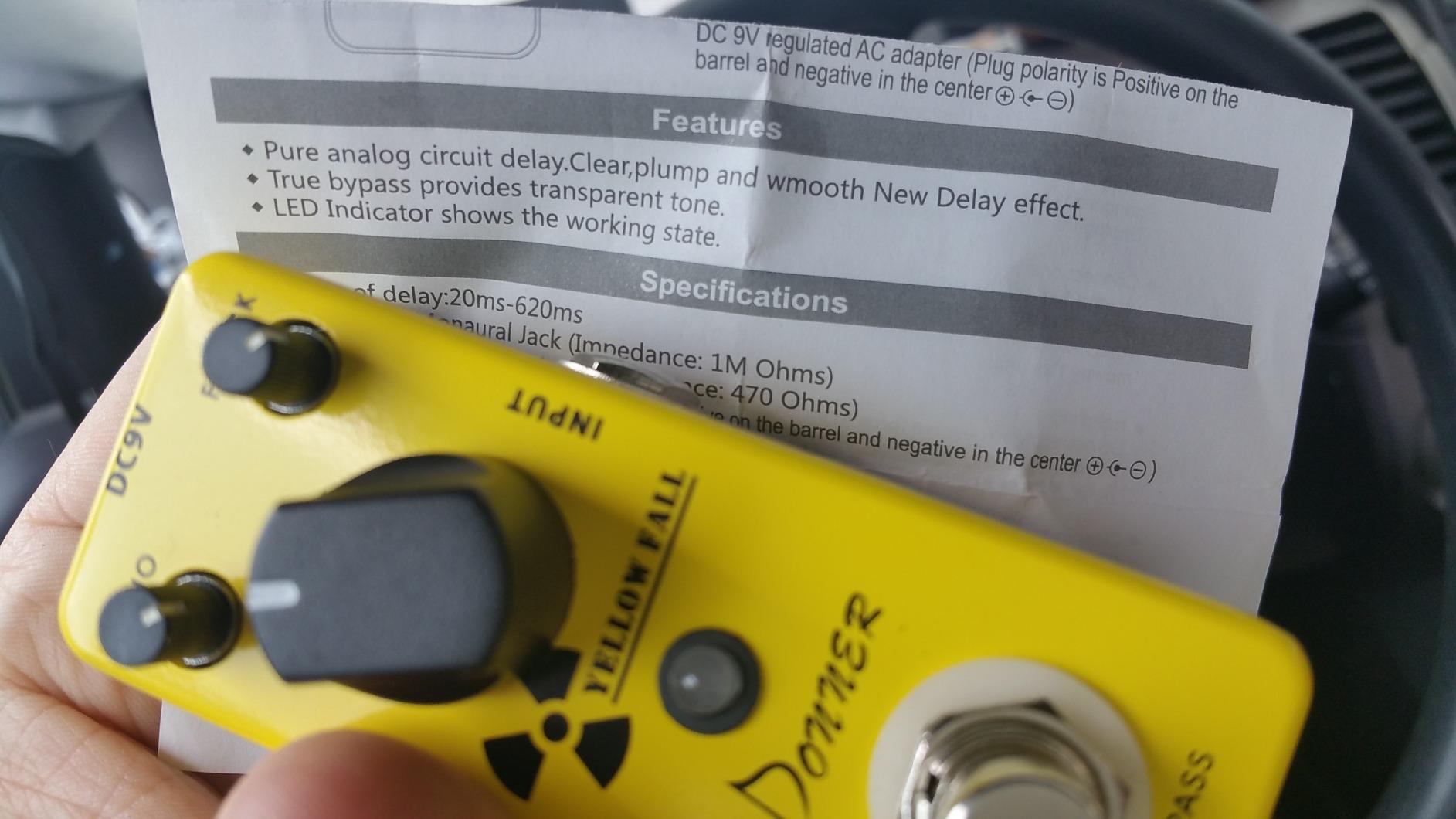 Donner Guitar Delay Pedal for Pedal Boards, Electric Guitar, Yellow Fall Analog Delay Mini customer photo 1