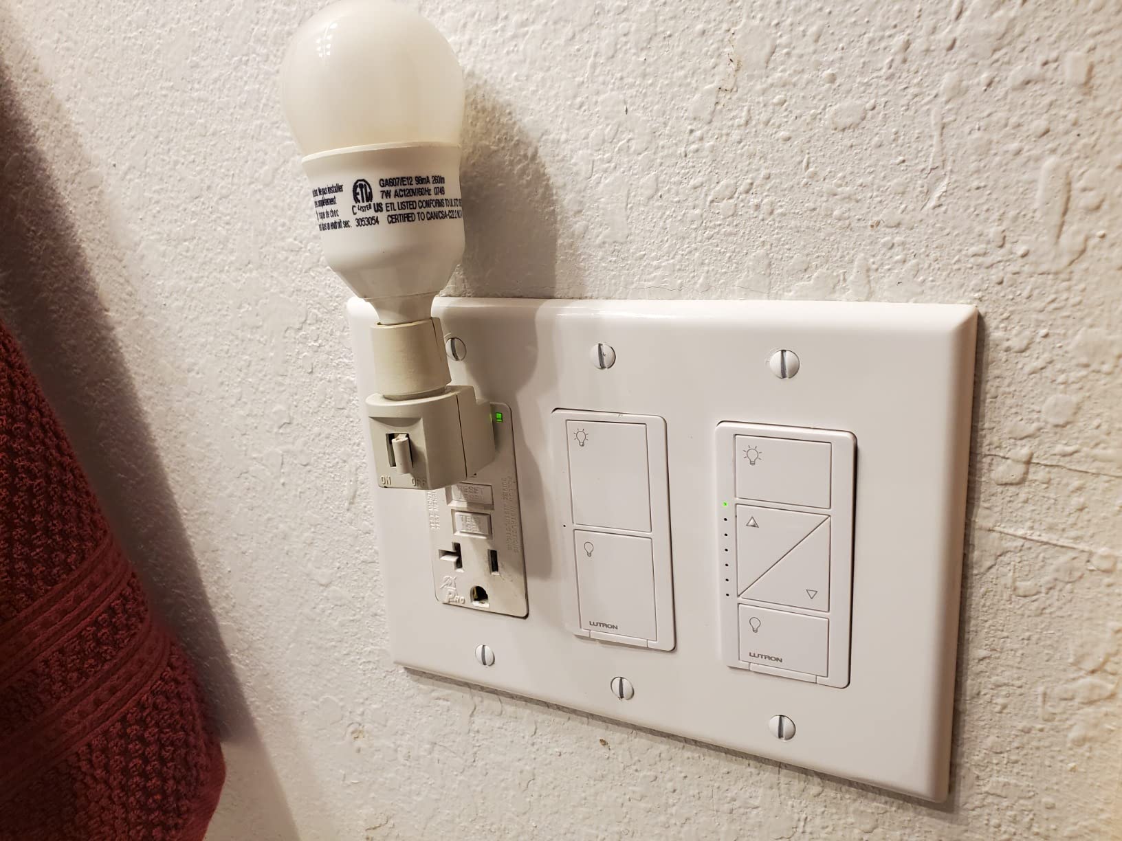 Lutron Caseta Original Smart Dimmer Switch (Lutron Smart Hub Required), for LED Lights, 150 Watt, Single-Pole/3-Way, No Neutral Required, PD-6WCL-WH, White customer photo 1