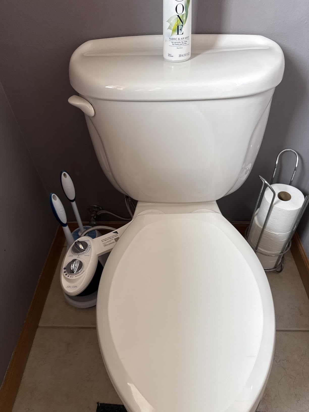 LUXE Bidet NEO 185 - Dual Nozzle, Self-Cleaning, Non-Electric Bidet Attachment for Toilet Seat, Adjustable Water Pressure, Rear & Feminine Wash (White) customer photo 1