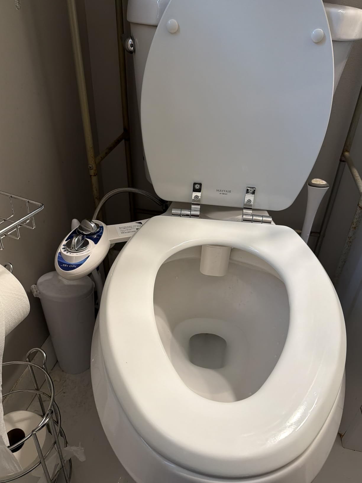 LUXE Bidet NEO 185 - Dual Nozzle, Self-Cleaning, Non-Electric Bidet Attachment for Toilet Seat, Adjustable Water Pressure, Rear & Feminine Wash (White) customer photo 2