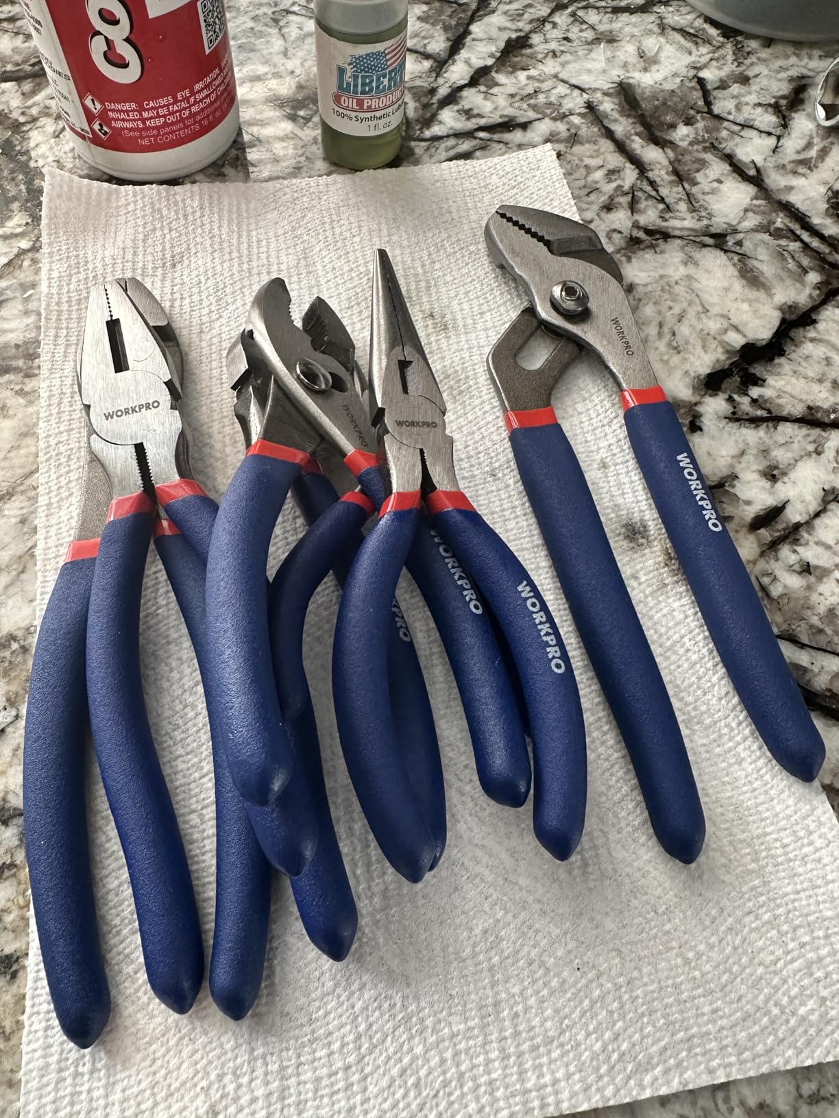 7-piece WORKPRO Pliers Set with Groove Joint, Long Nose, Slip Joint, Linesman, and Diagonal Pliers for DIY and Home Use customer photo 1